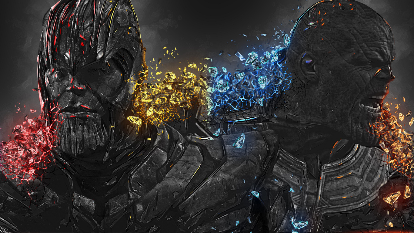 Darkness, Thanos, Art, Painting, Space. Wallpaper in 1366x768 Resolution