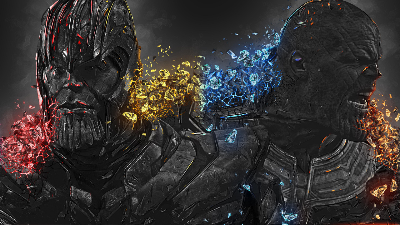 Thanos, Kunst, Malerei, Raum, Electric Blue. Wallpaper in 1280x720 Resolution