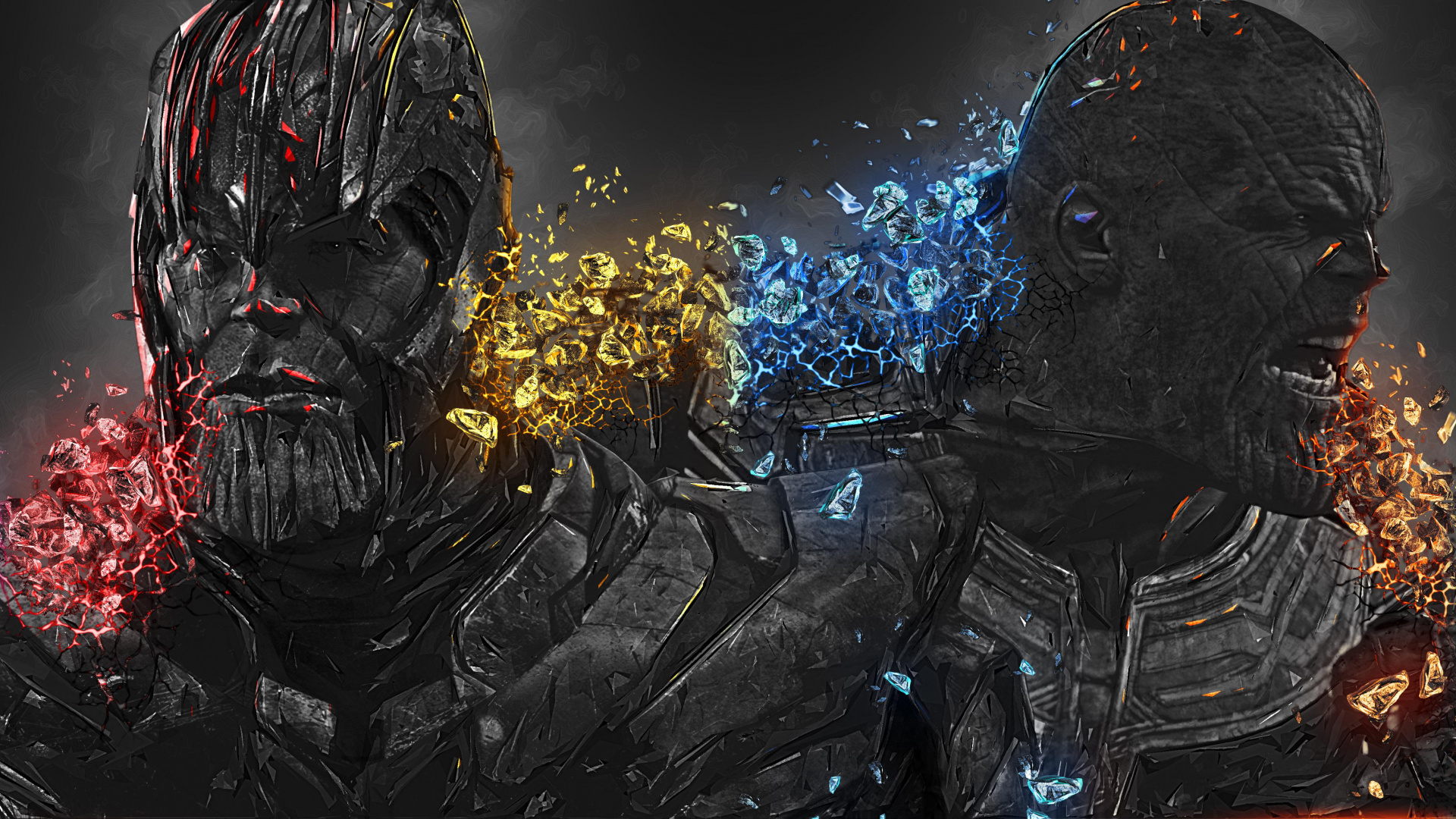 Thanos, Kunst, Malerei, Raum, Electric Blue. Wallpaper in 1920x1080 Resolution