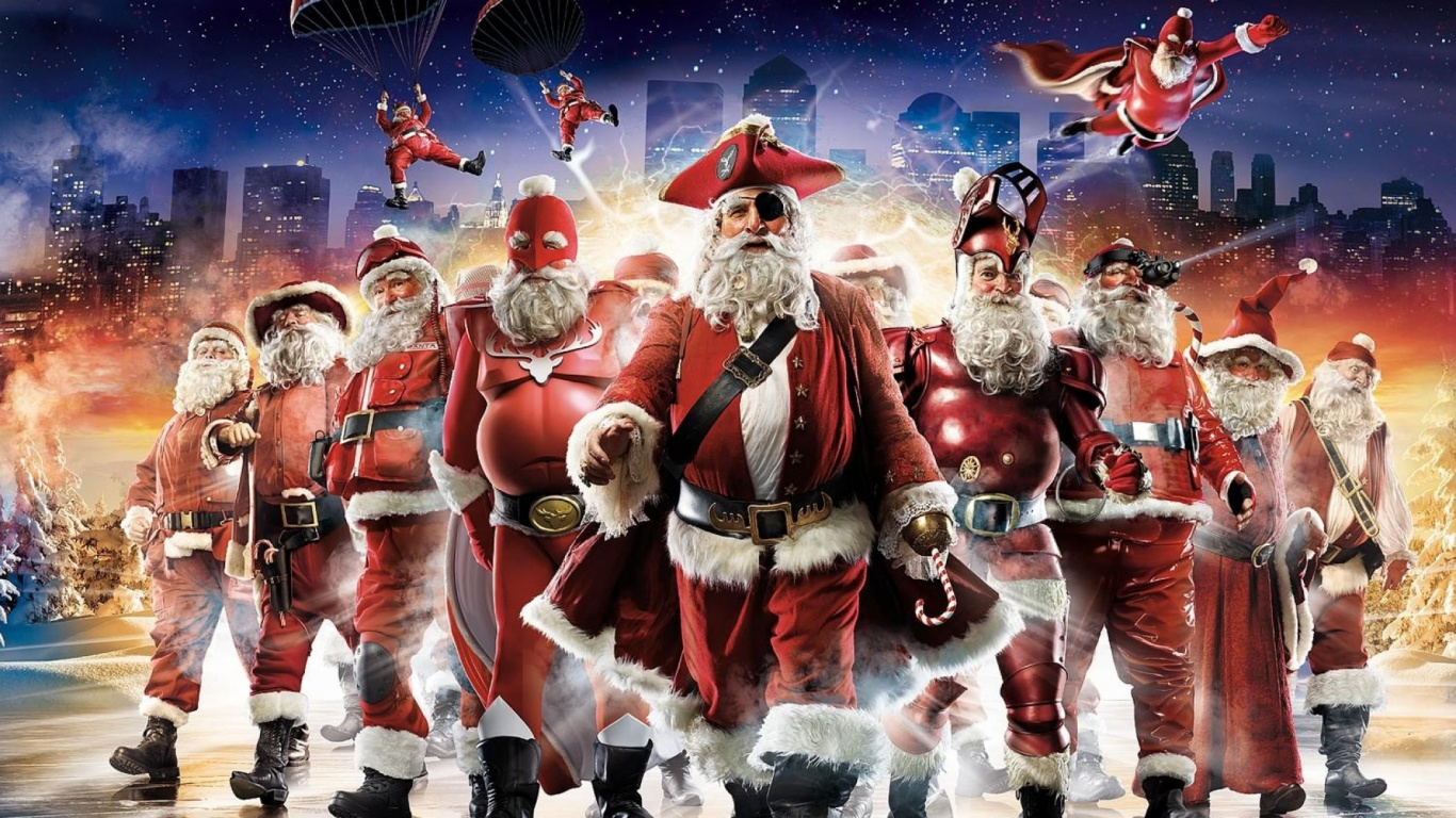 Santa Claus, Christmas Day, Piracy, Jack Sparrow, Christmas. Wallpaper in 1366x768 Resolution