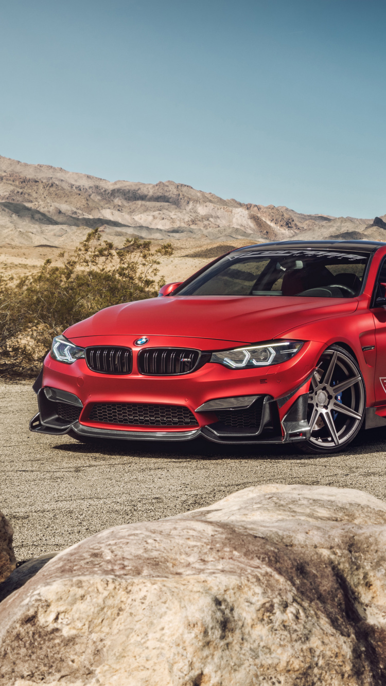 BMW Rojo m 3 en la Montaña Rocosa Durante el Día. Wallpaper in 750x1334 Resolution