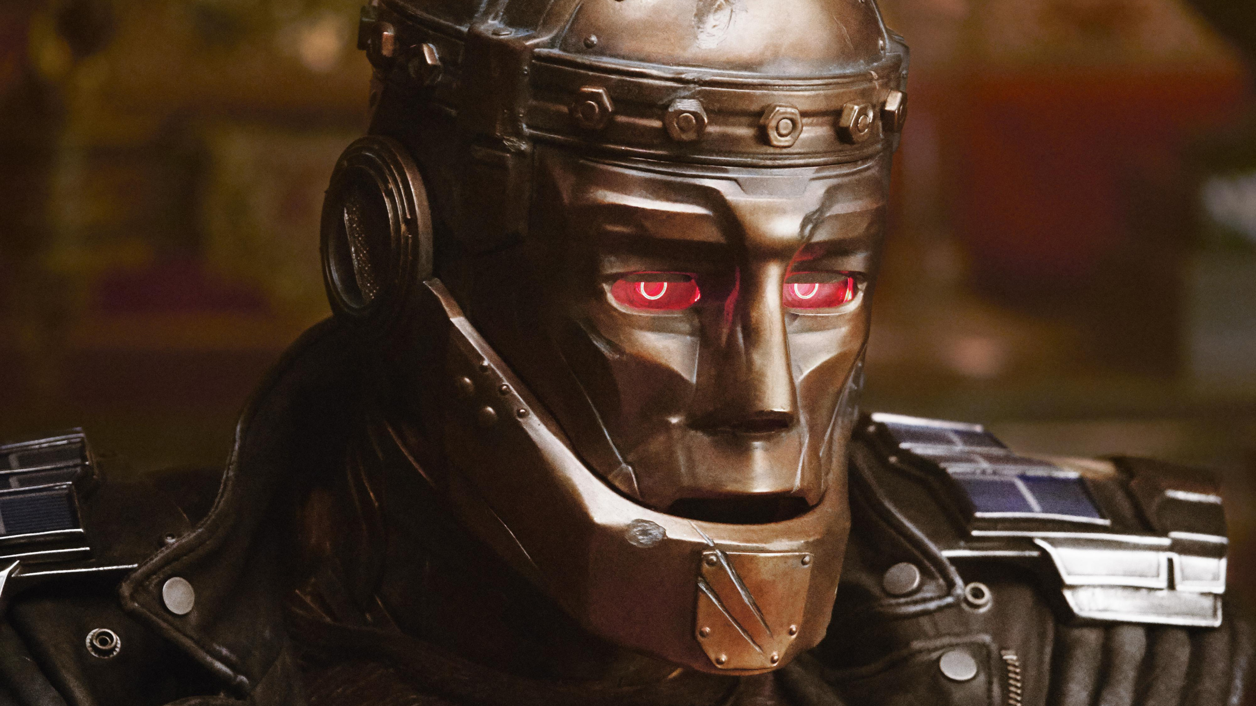 Black and Brown Mask With Black Leather Jacket. Wallpaper in 2560x1440 Resolution