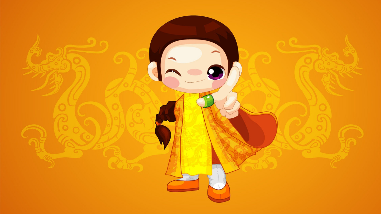 Niño en Personaje de Dibujos Animados de Abrigo Marrón. Wallpaper in 1280x720 Resolution