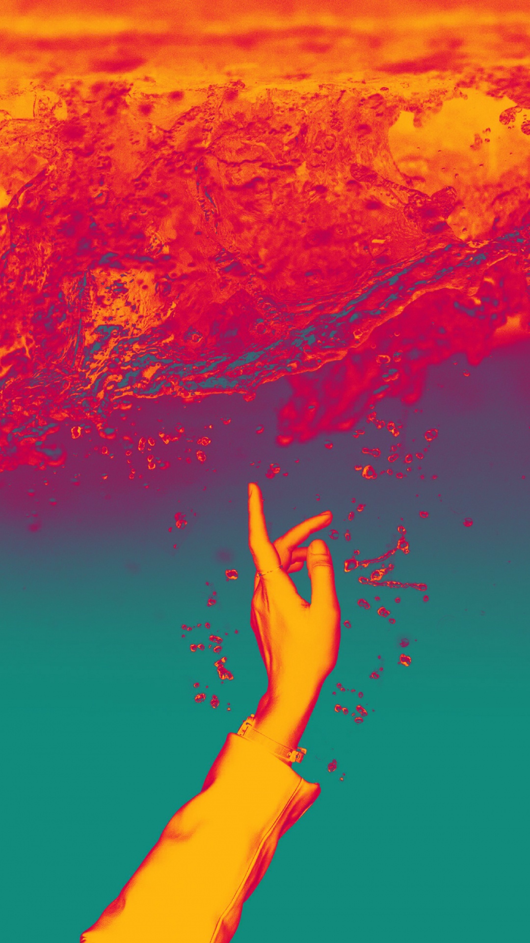 Persons Hand With Blue and Red Background. Wallpaper in 1080x1920 Resolution