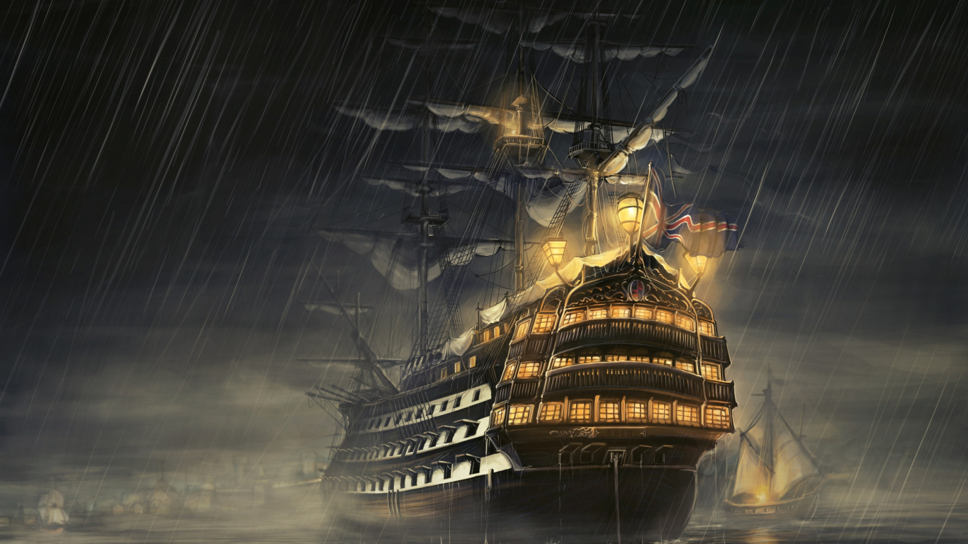 马尼拉大帆船, 船舶线路, 东indiaman, 幽灵船, 旗舰 壁纸 1366x768 允许