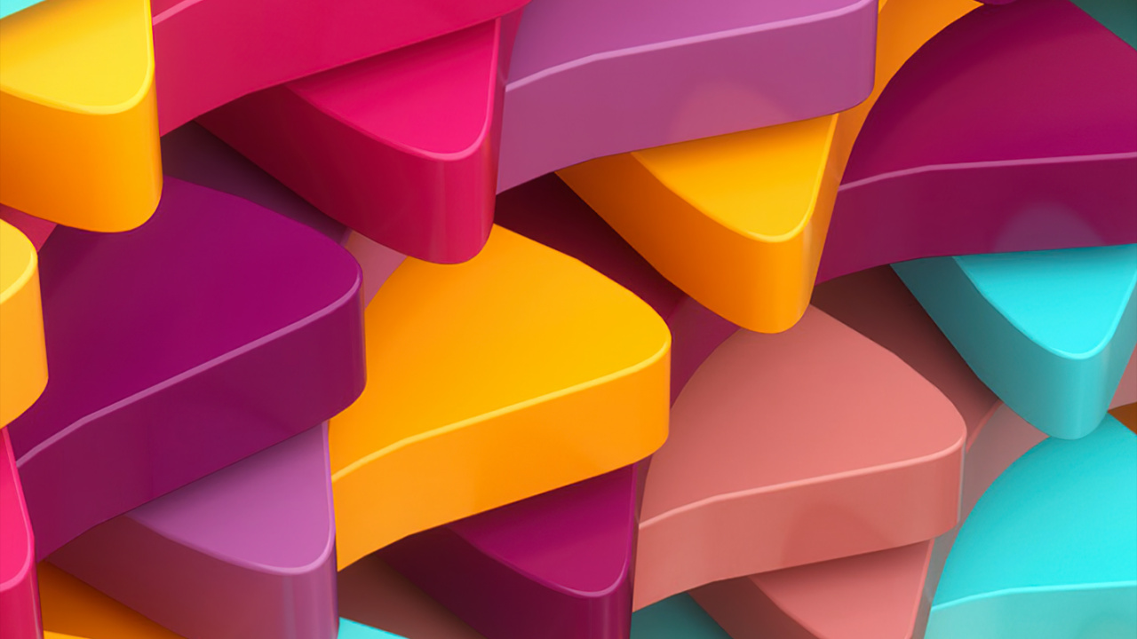 Manzana, de Colores, Naranja, Rosa, Fila. Wallpaper in 1280x720 Resolution