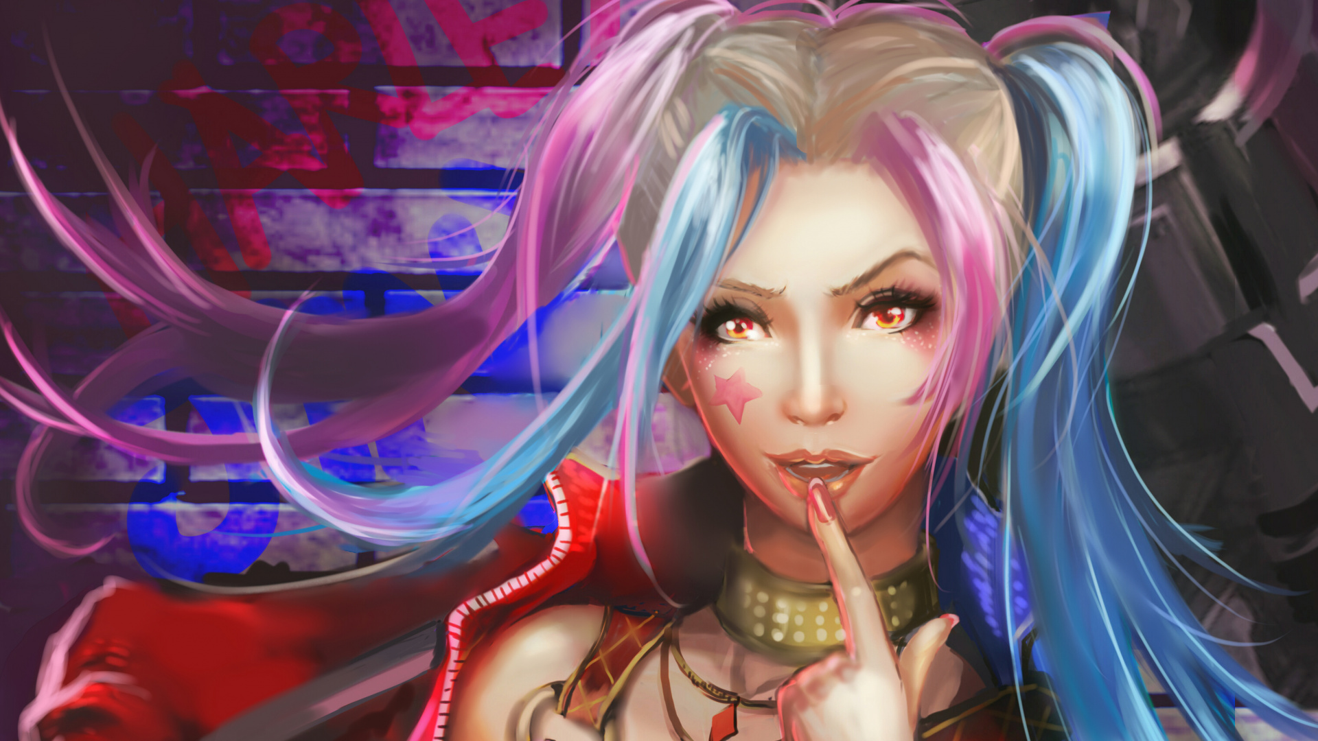 Frau im Blauen Langarmhemd Mit Weißem Und Blauem Plastikspielzeug. Wallpaper in 1920x1080 Resolution