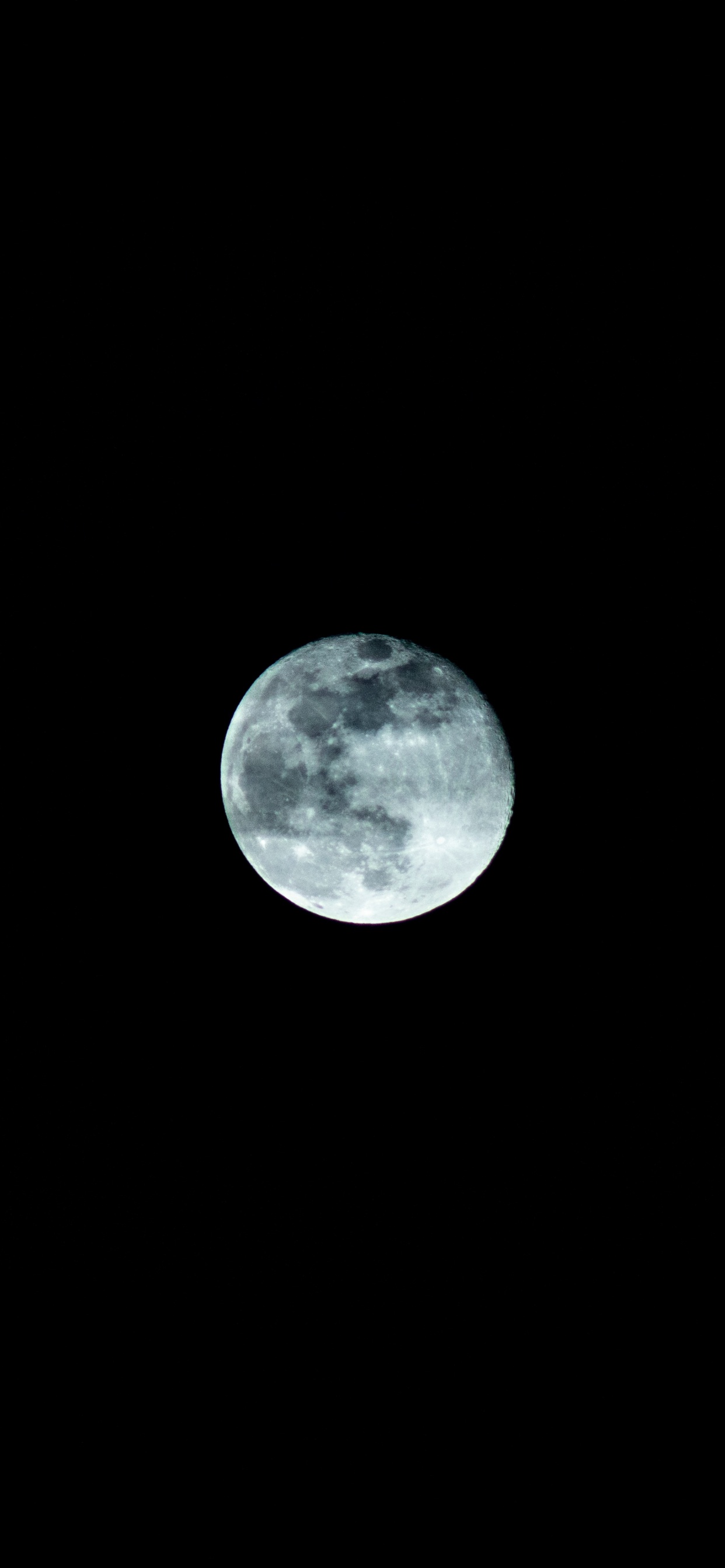 Full Moon in Dark Night Sky. Wallpaper in 1242x2688 Resolution