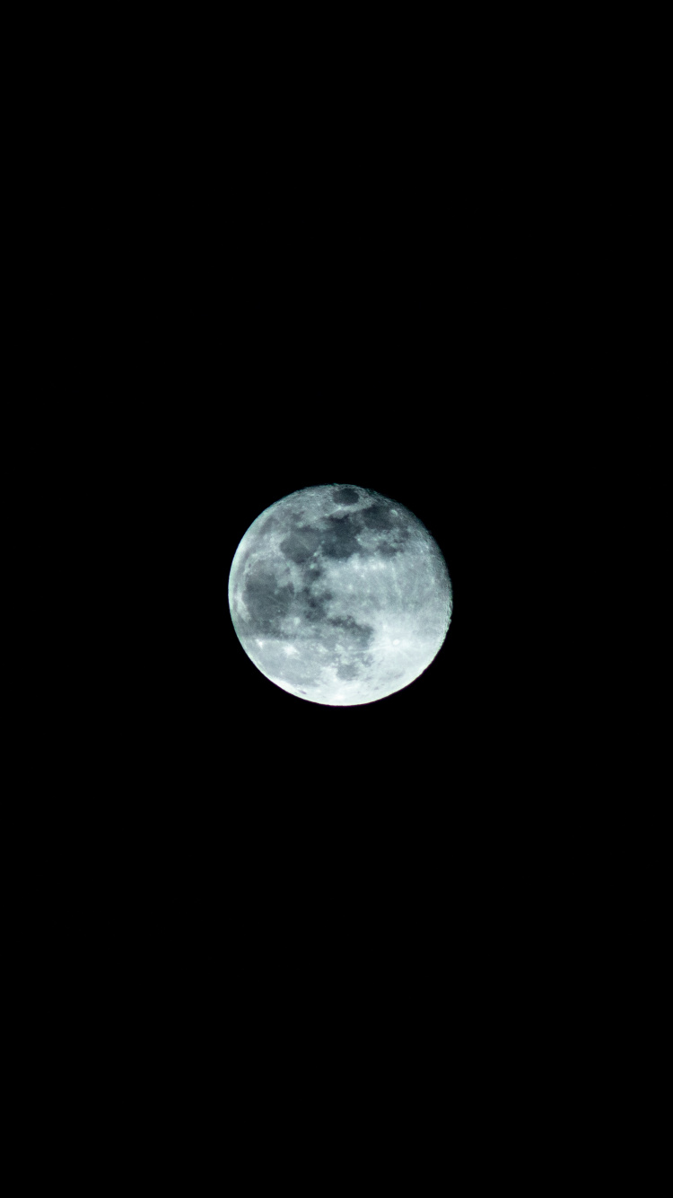 Pleine Lune Dans le Ciel Nocturne. Wallpaper in 750x1334 Resolution