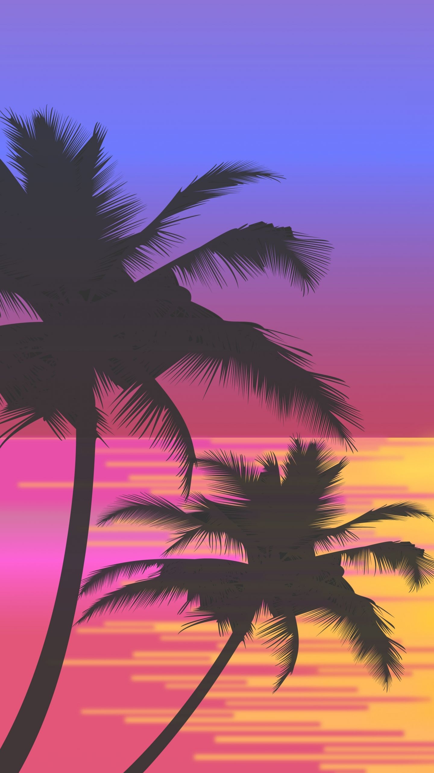 Palmen Sonnenuntergang, Palms, Wandgemälde Nach Ihren Wünschen, Baum, Wandmalereien. Wallpaper in 1440x2560 Resolution