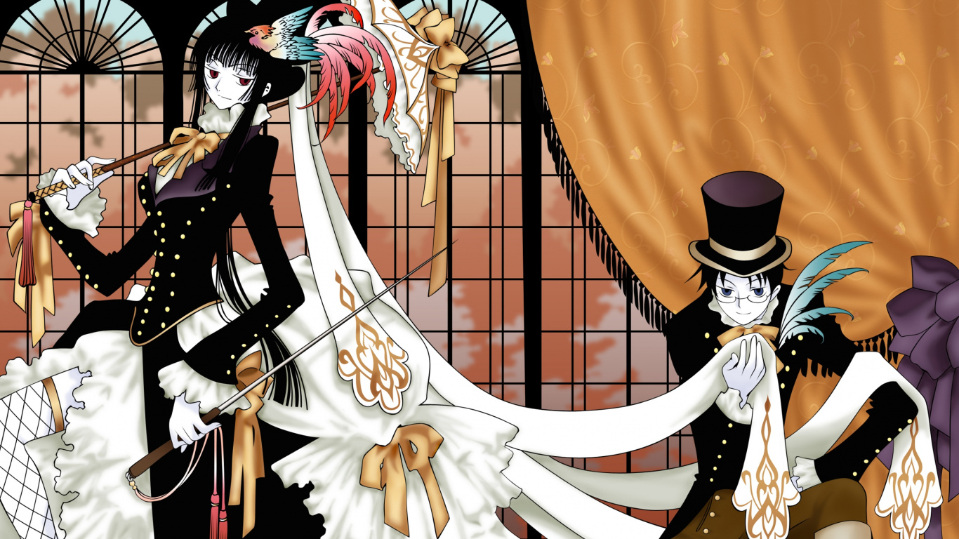 Homme au Chapeau Noir et Costume Blanc et Noir. Wallpaper in 1366x768 Resolution