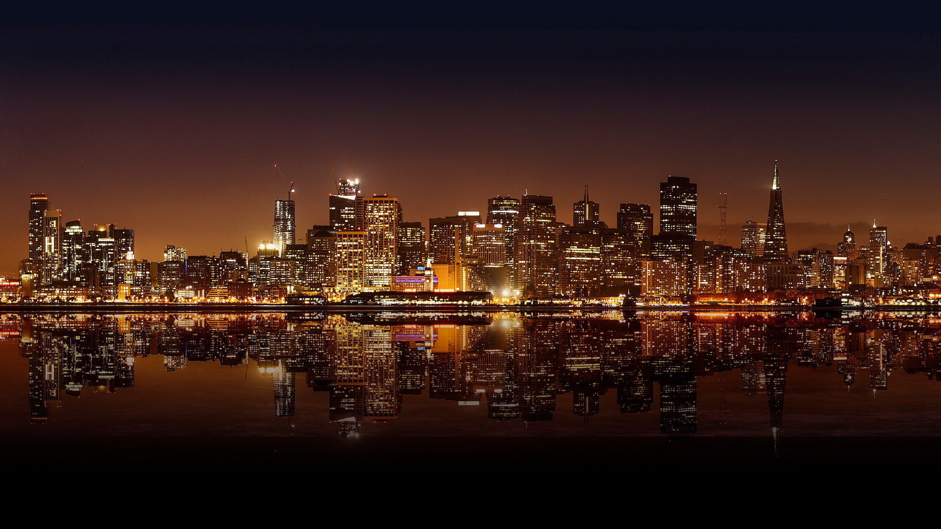 City Skyline During Night Time. Wallpaper in 1920x1080 Resolution