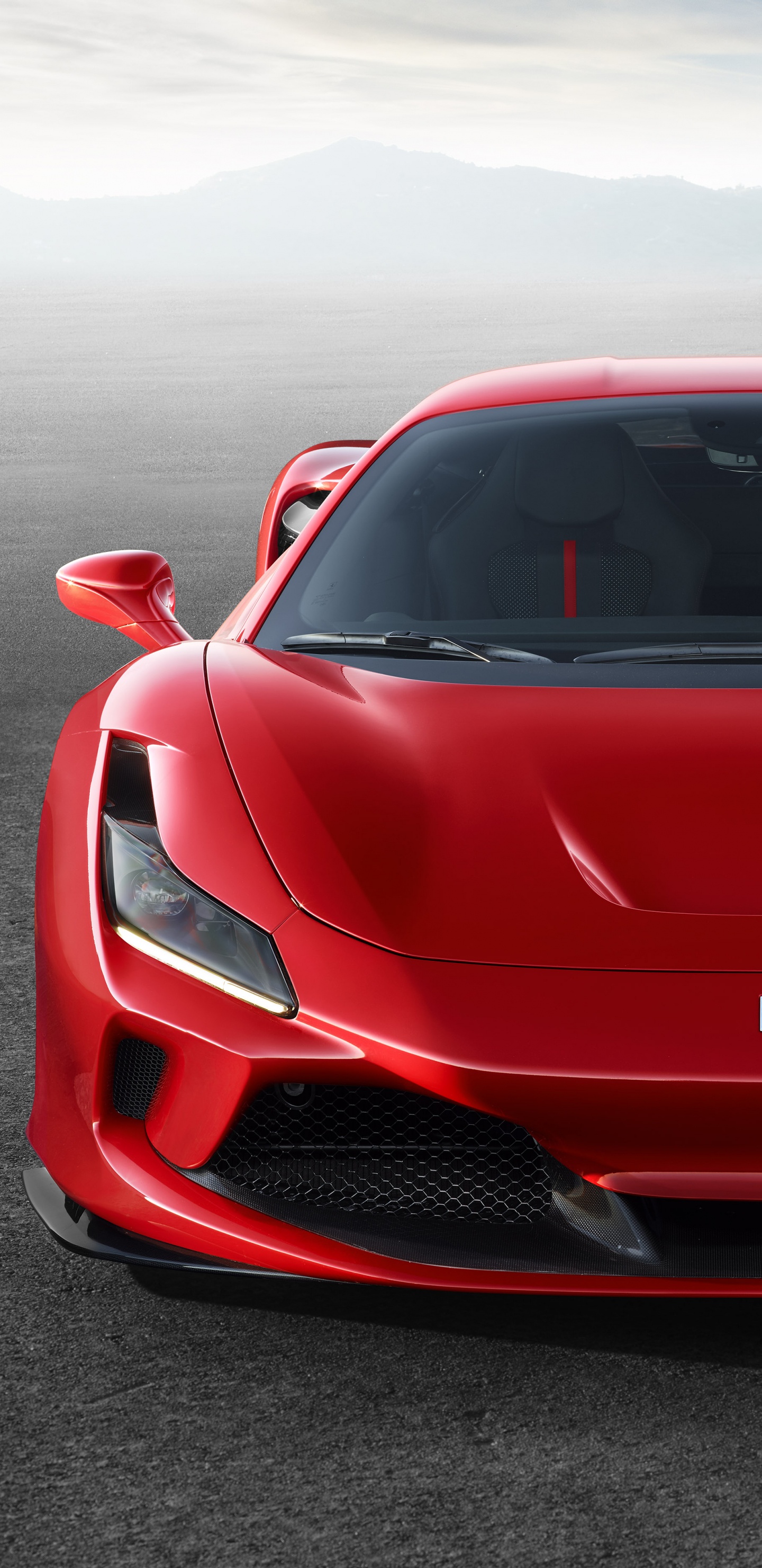 Red Ferrari Sports Car on Gray Asphalt Road During Daytime. Wallpaper in 1440x2960 Resolution