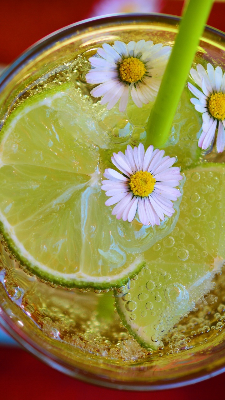 Clear Drinking Glass With Yellow Straw. Wallpaper in 720x1280 Resolution