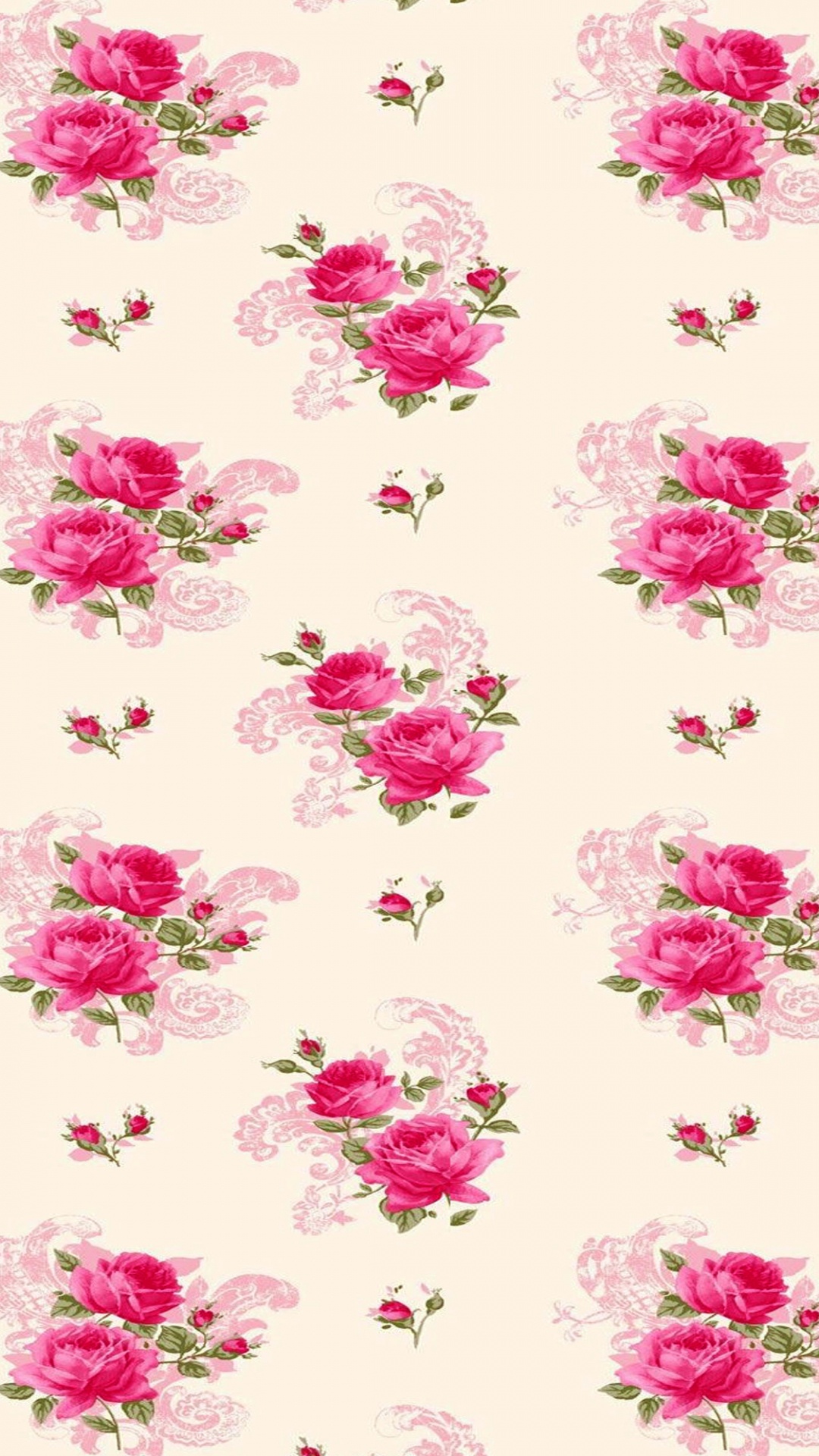 Rosa Und Weißes Florales Textil. Wallpaper in 1080x1920 Resolution