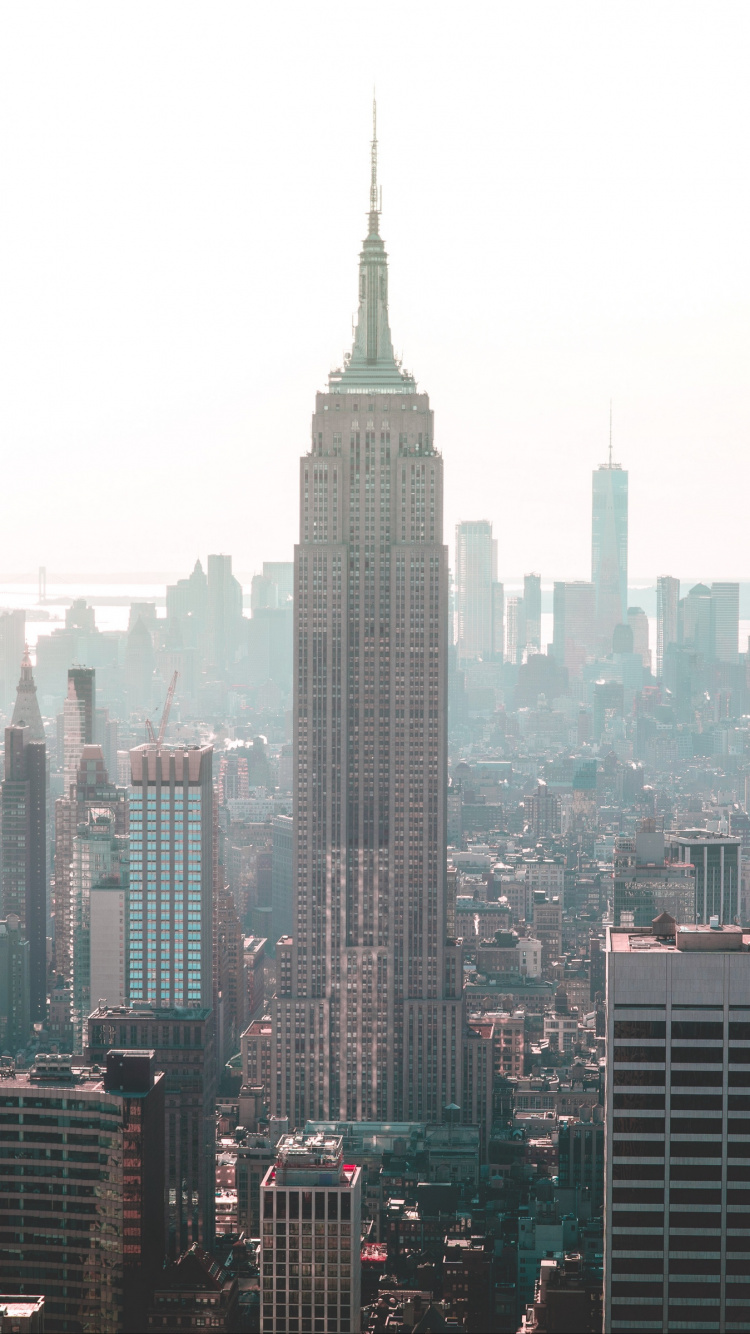 Skyline Der Stadt Unter Weißem Himmel Tagsüber. Wallpaper in 750x1334 Resolution