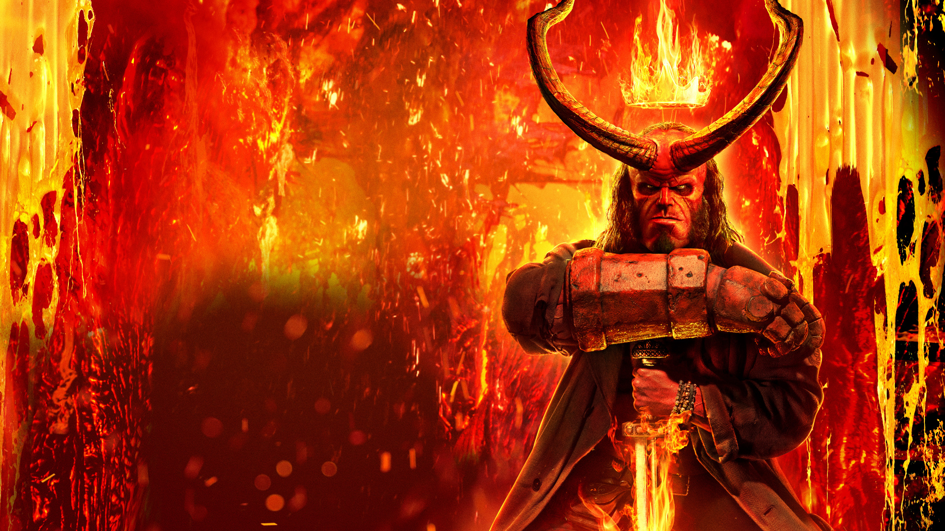 Man in Black and Red Suit Holding Black and Brown Rifle. Wallpaper in 1920x1080 Resolution