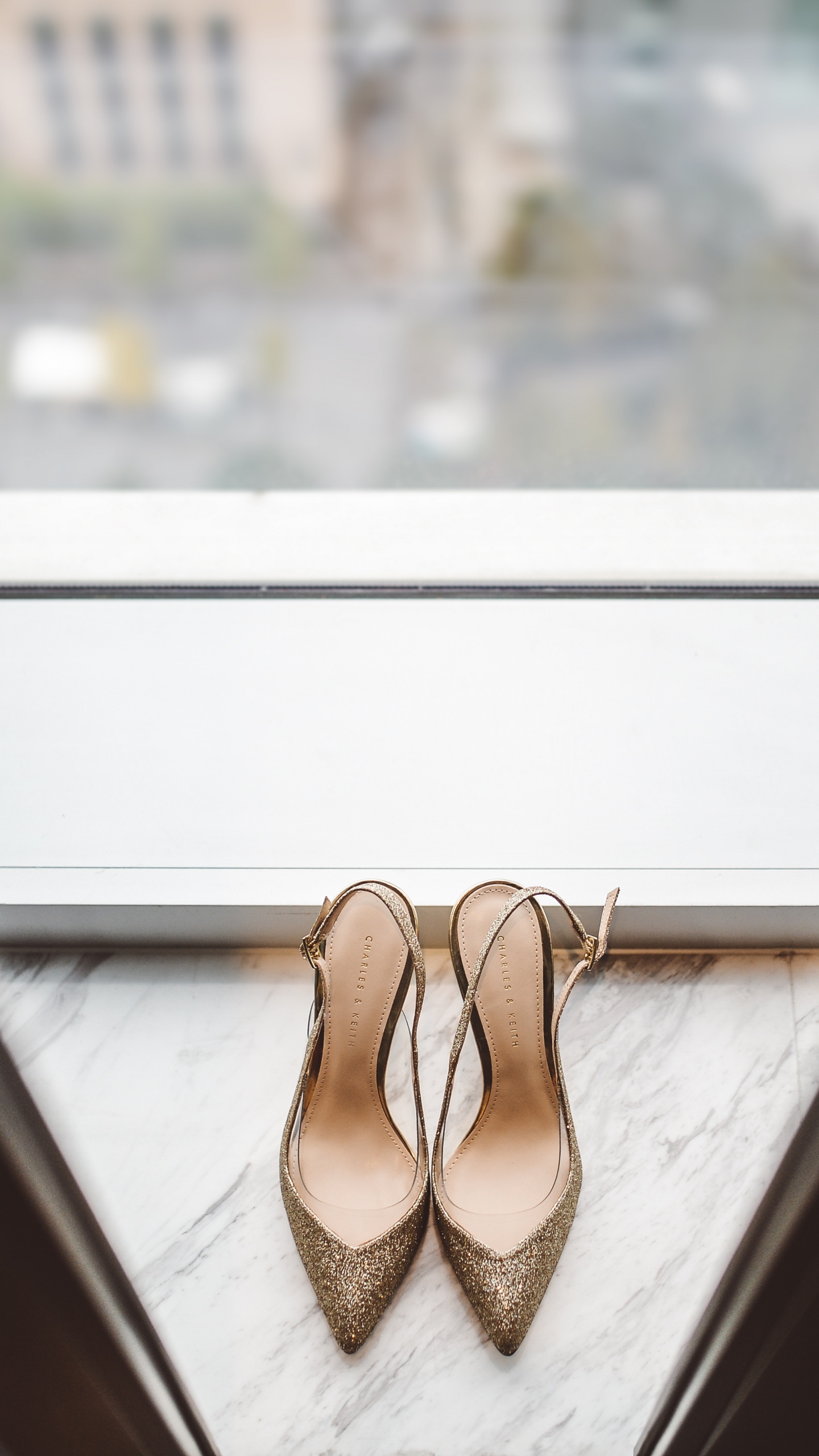 Brown and White Peep Toe Sandals. Wallpaper in 1440x2560 Resolution