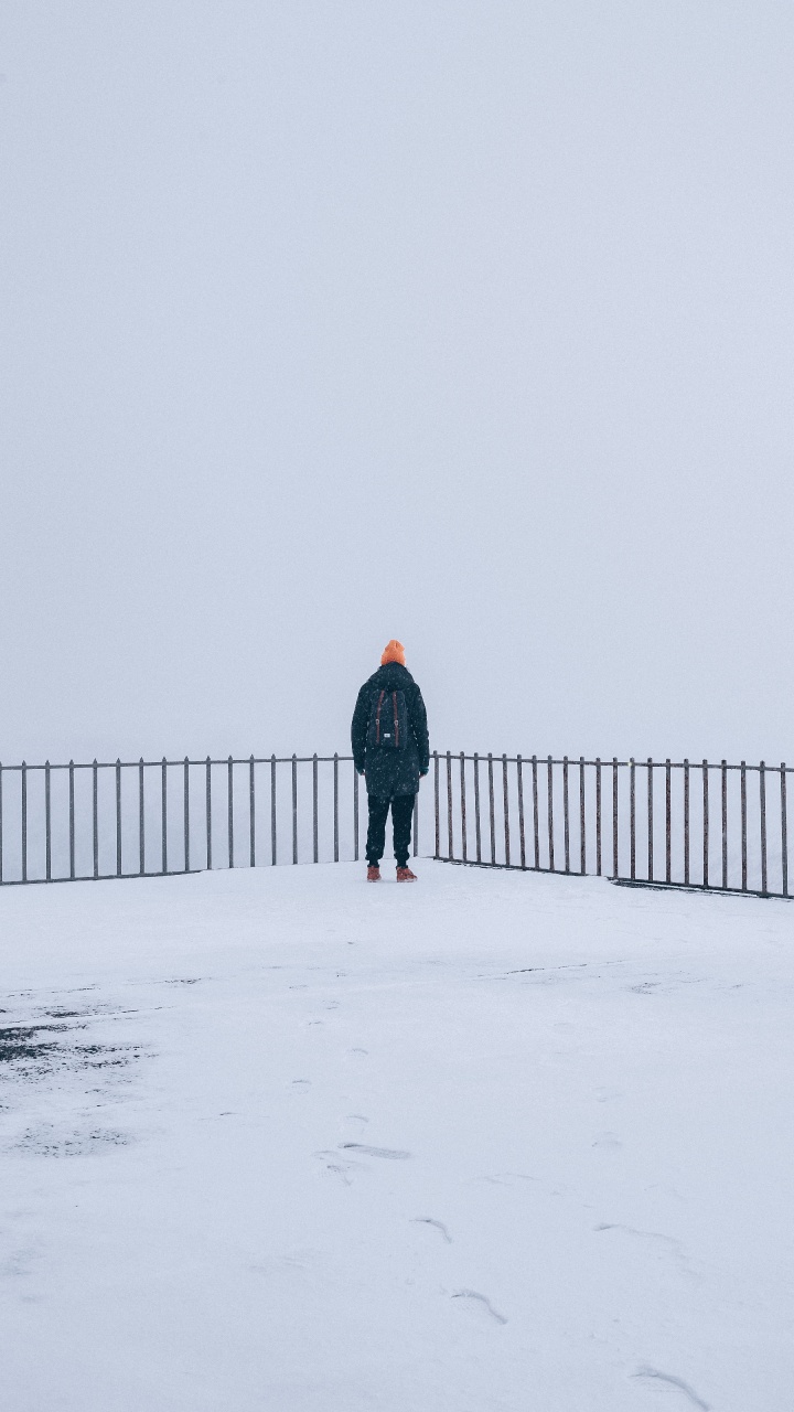 Snow, Winter, Freezing, Standing, Fog. Wallpaper in 720x1280 Resolution