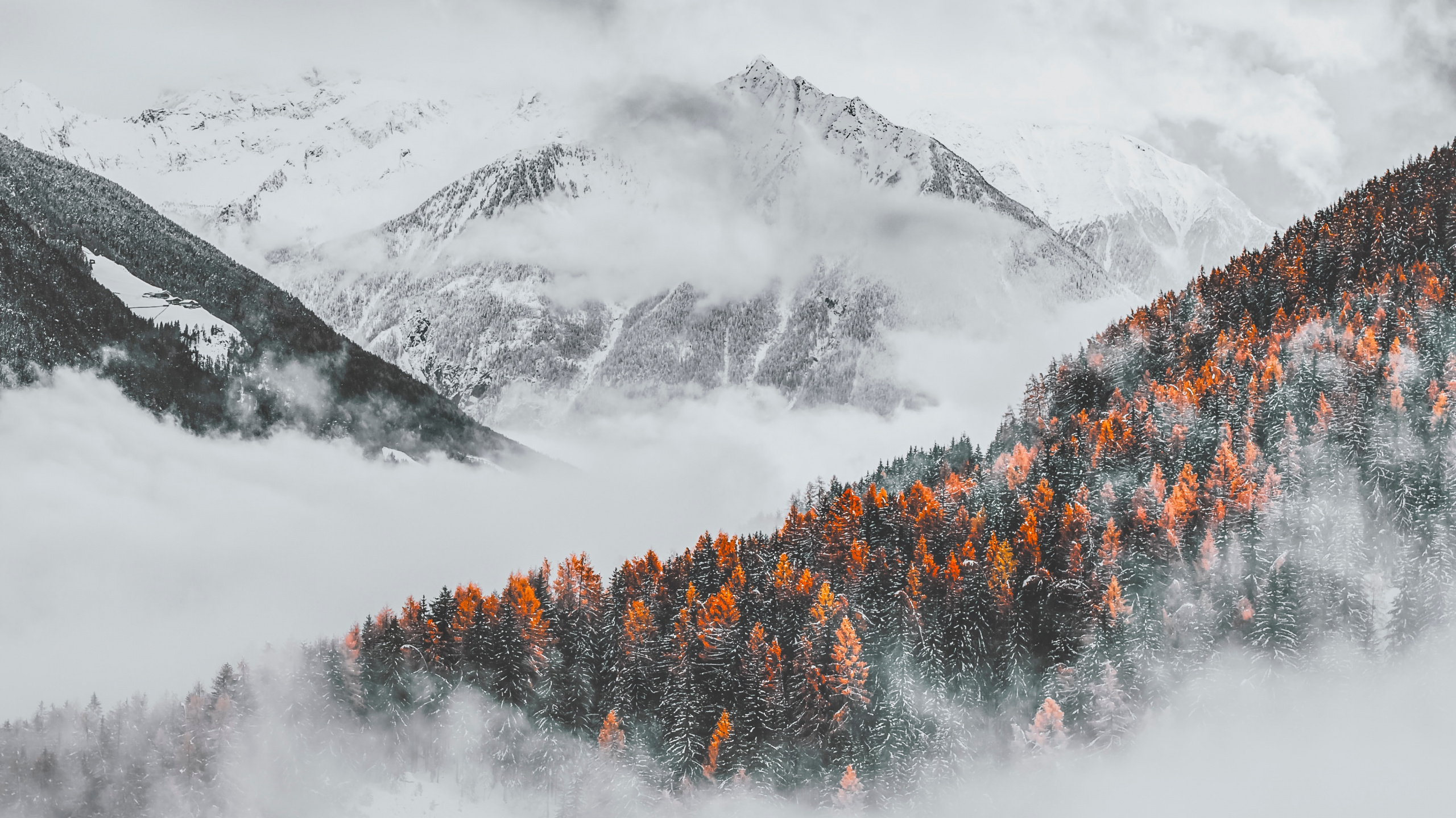 Cloud, Schnee, Winter, Bergigen Landschaftsformen, Natur. Wallpaper in 2560x1440 Resolution