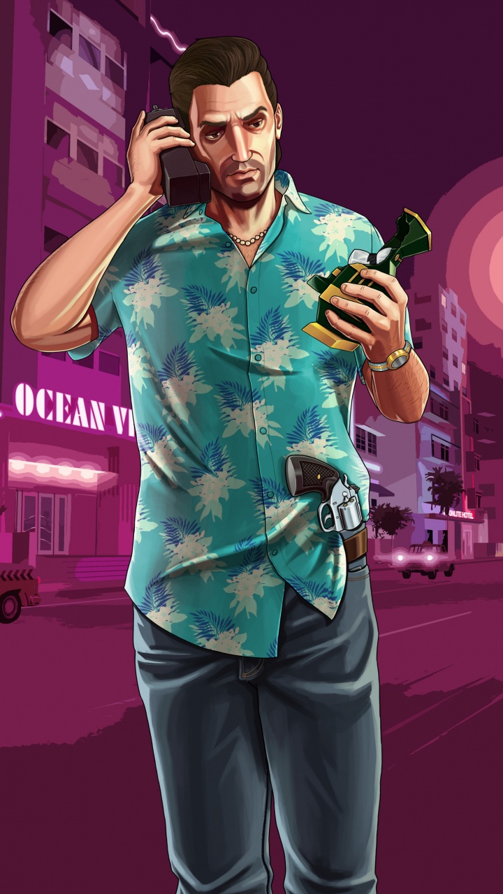 Tommy Vercetti, Grand Theft Auto v, Pink, Mode, Magenta. Wallpaper in 720x1280 Resolution