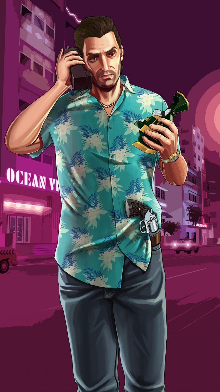 Tommy Vercetti, Grand Theft Auto v, Pink, Mode, Magenta. Wallpaper in 750x1334 Resolution