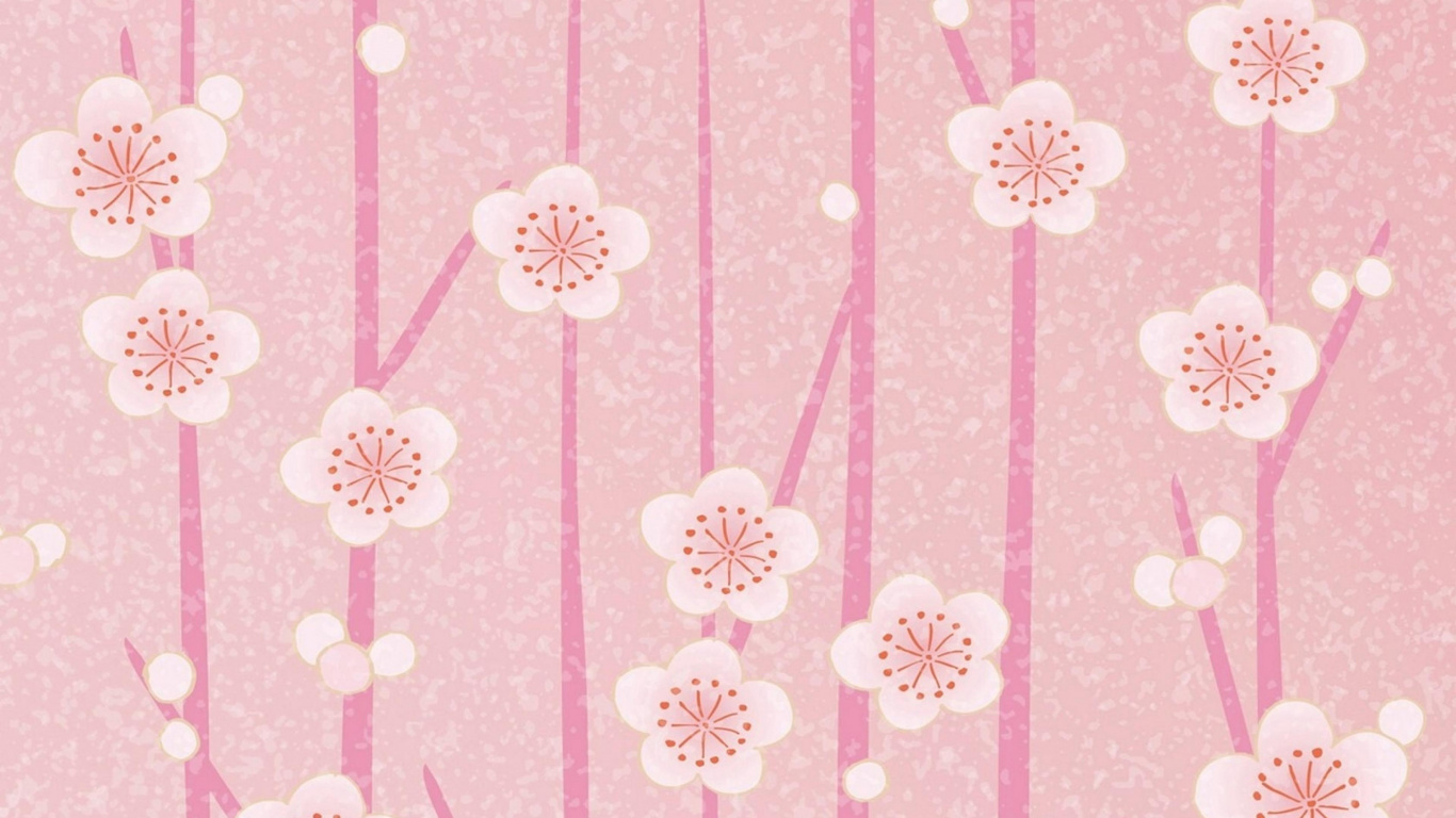 Textil Floral Rosa y Blanco. Wallpaper in 1366x768 Resolution