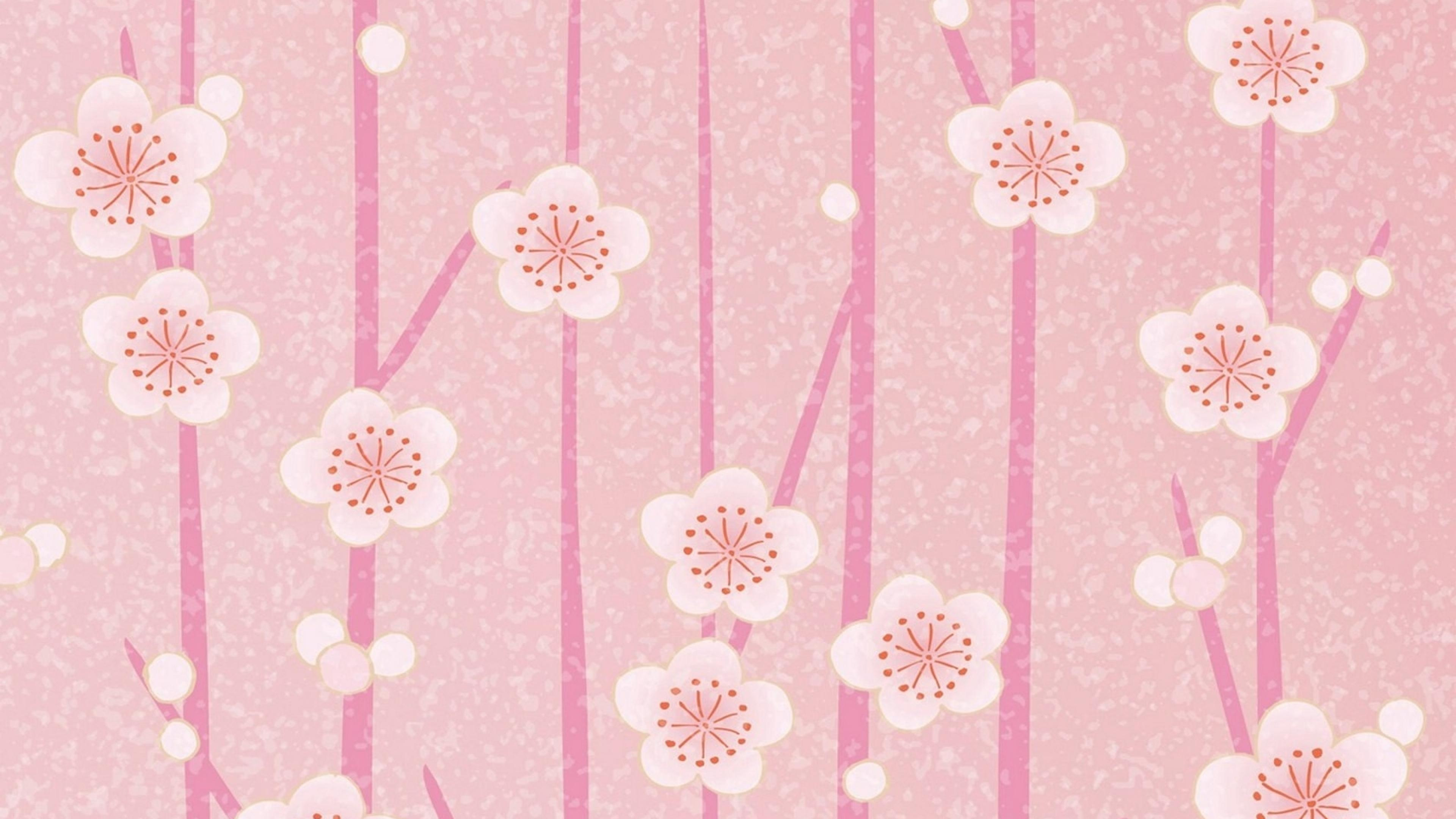 Textil Floral Rosa y Blanco. Wallpaper in 3840x2160 Resolution
