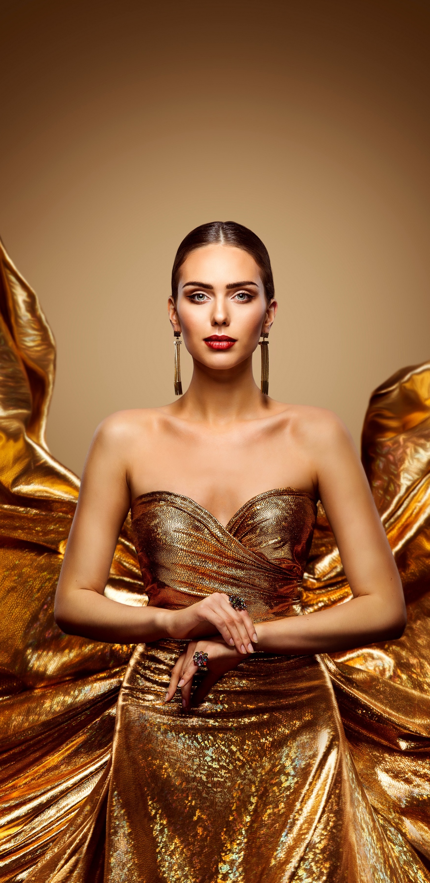 Or, Robe, Mode, Beauté, Métal. Wallpaper in 1440x2960 Resolution