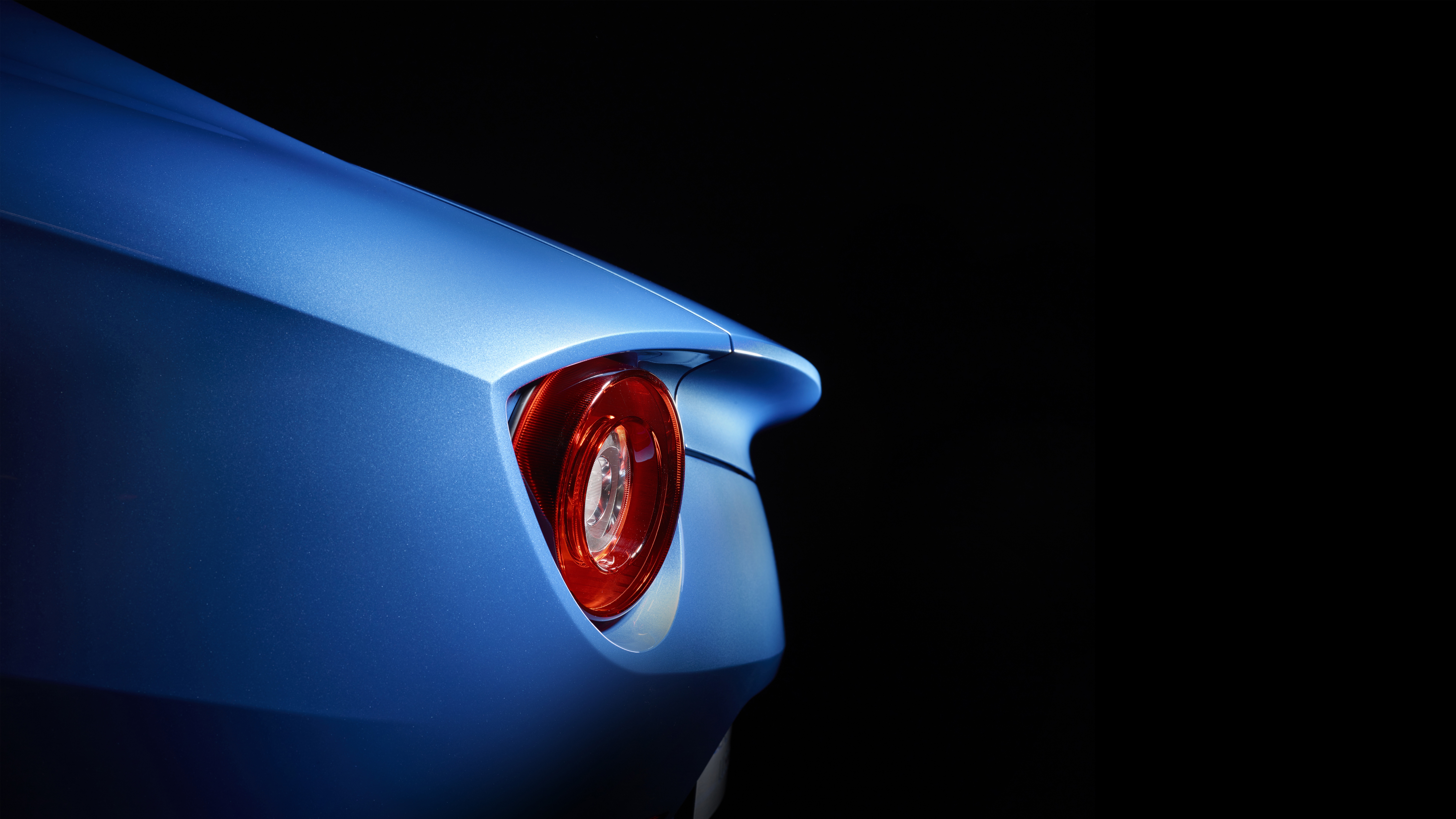 Blue Car With Red Light. Wallpaper in 7680x4320 Resolution