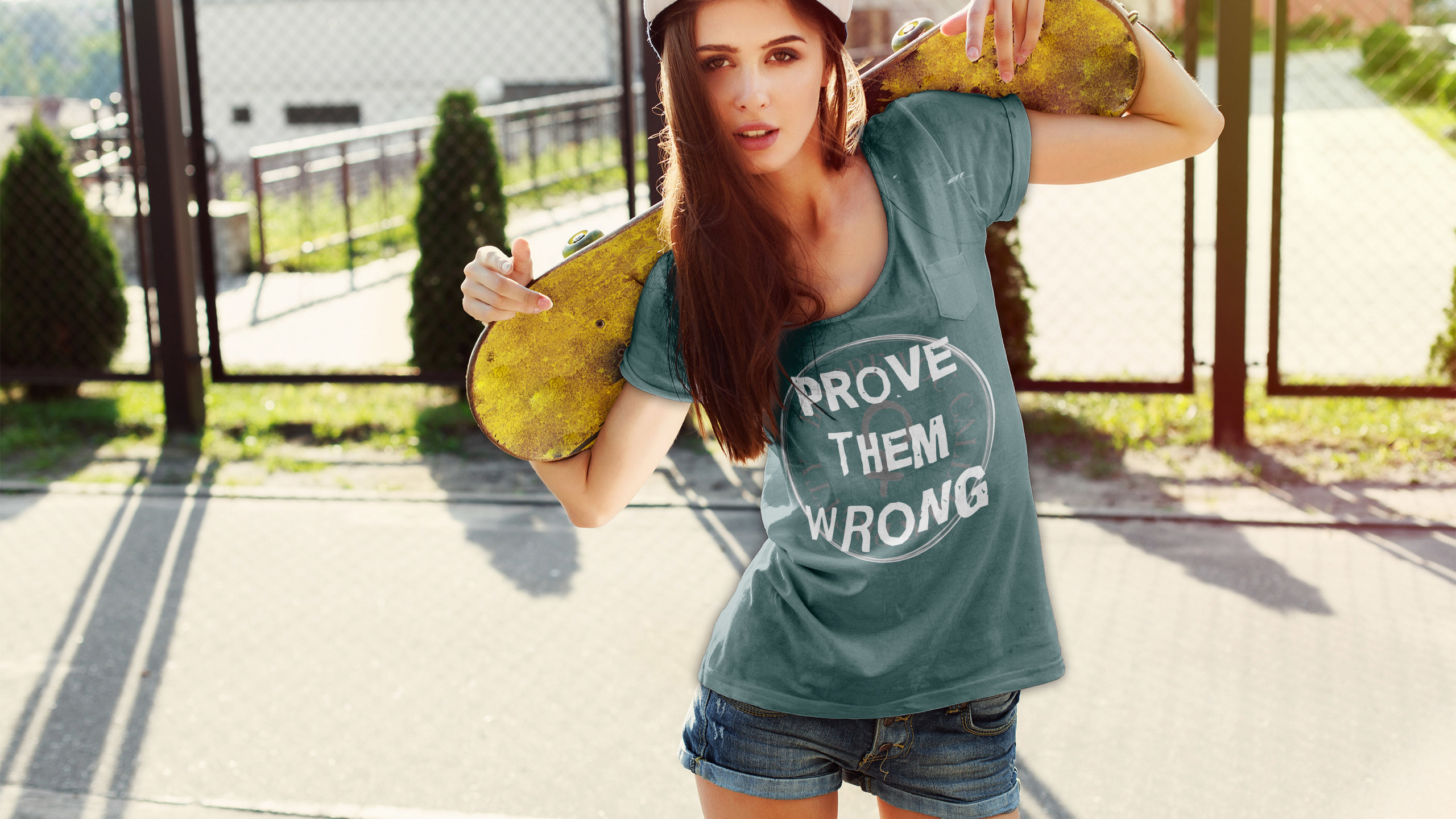 Jeans, t Shirt, Skateboard, Sneakers, Jean Short. Wallpaper in 2560x1440 Resolution