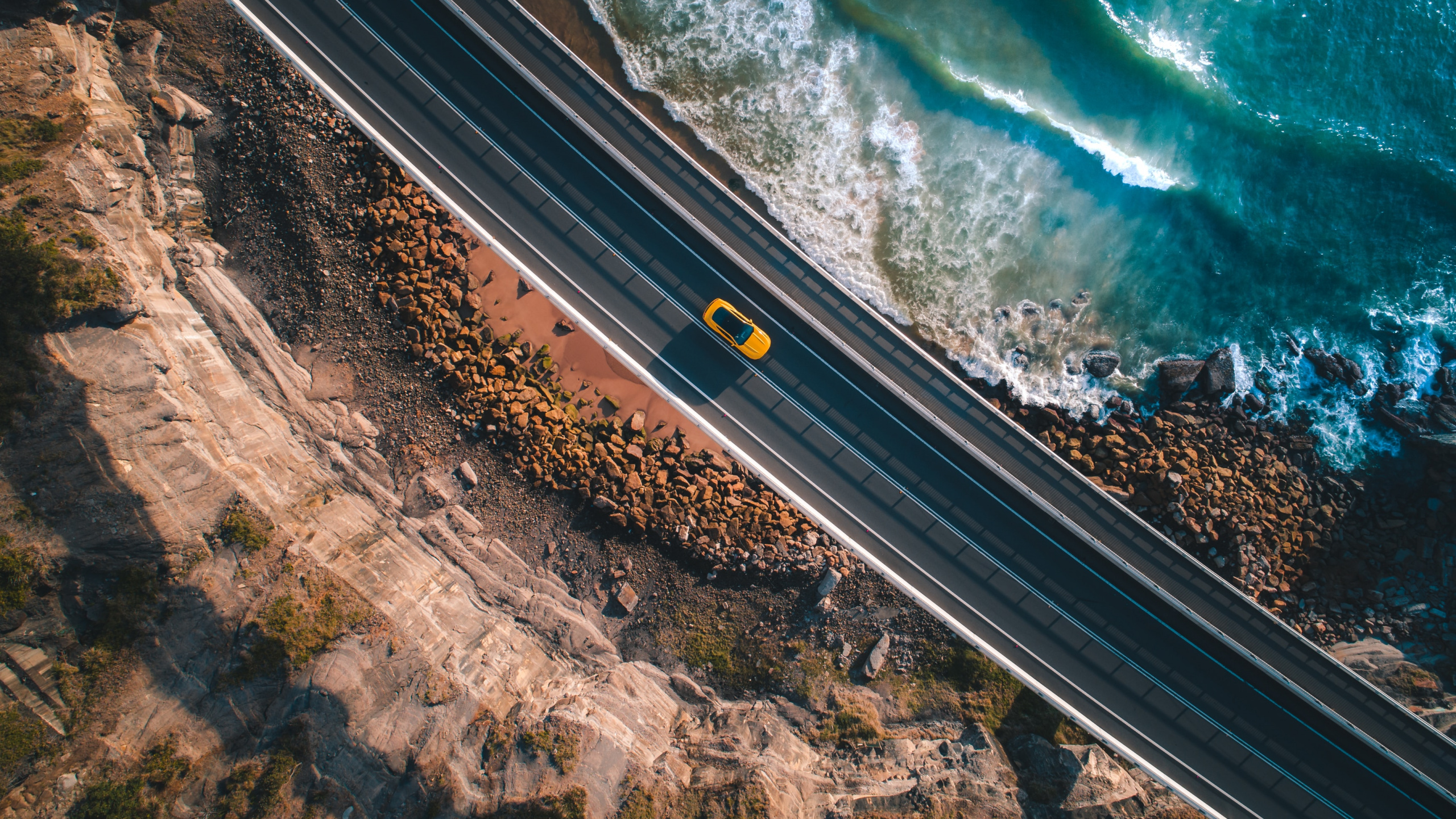 Aerial View, Road, Water Resources, Water, Road Surface. Wallpaper in 2560x1440 Resolution