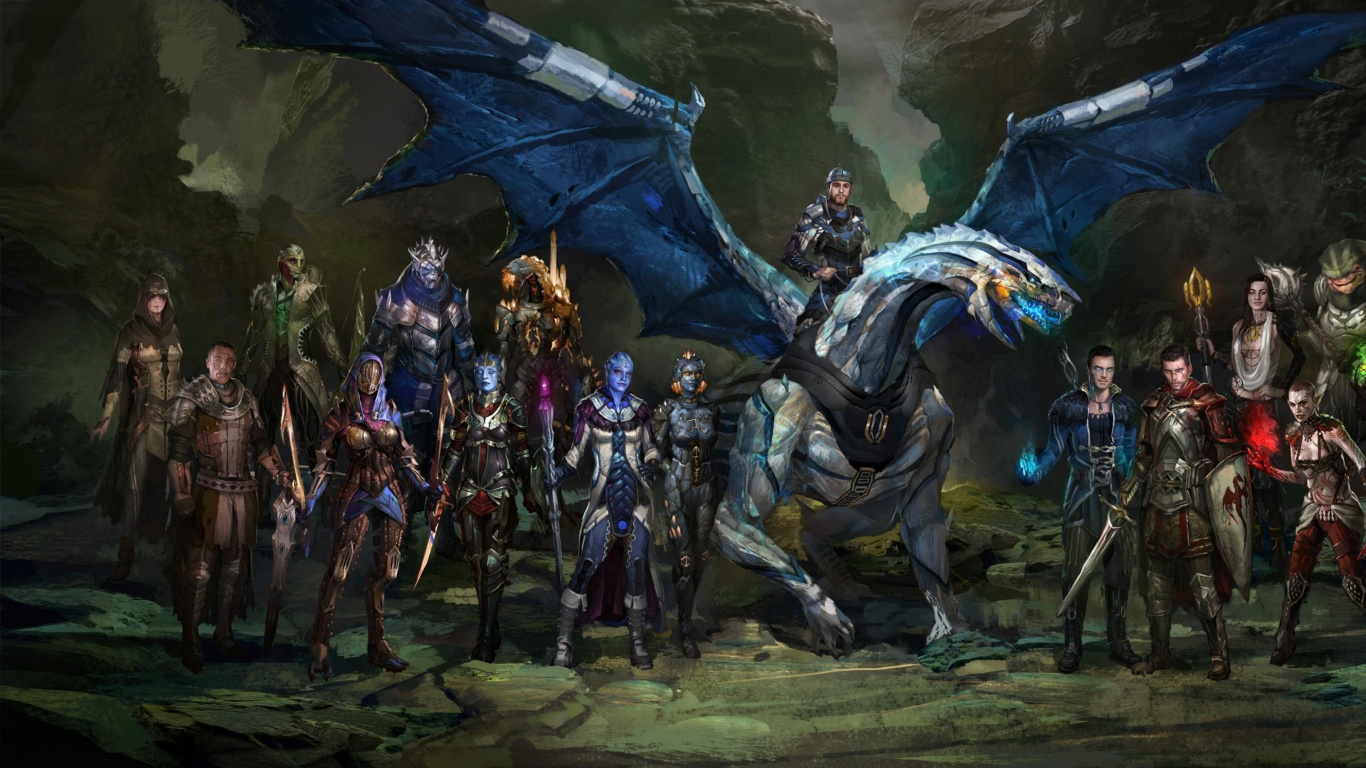 3 Hommes en Costume Noir et Rouge Tenant un Dragon Bleu et Blanc. Wallpaper in 1366x768 Resolution