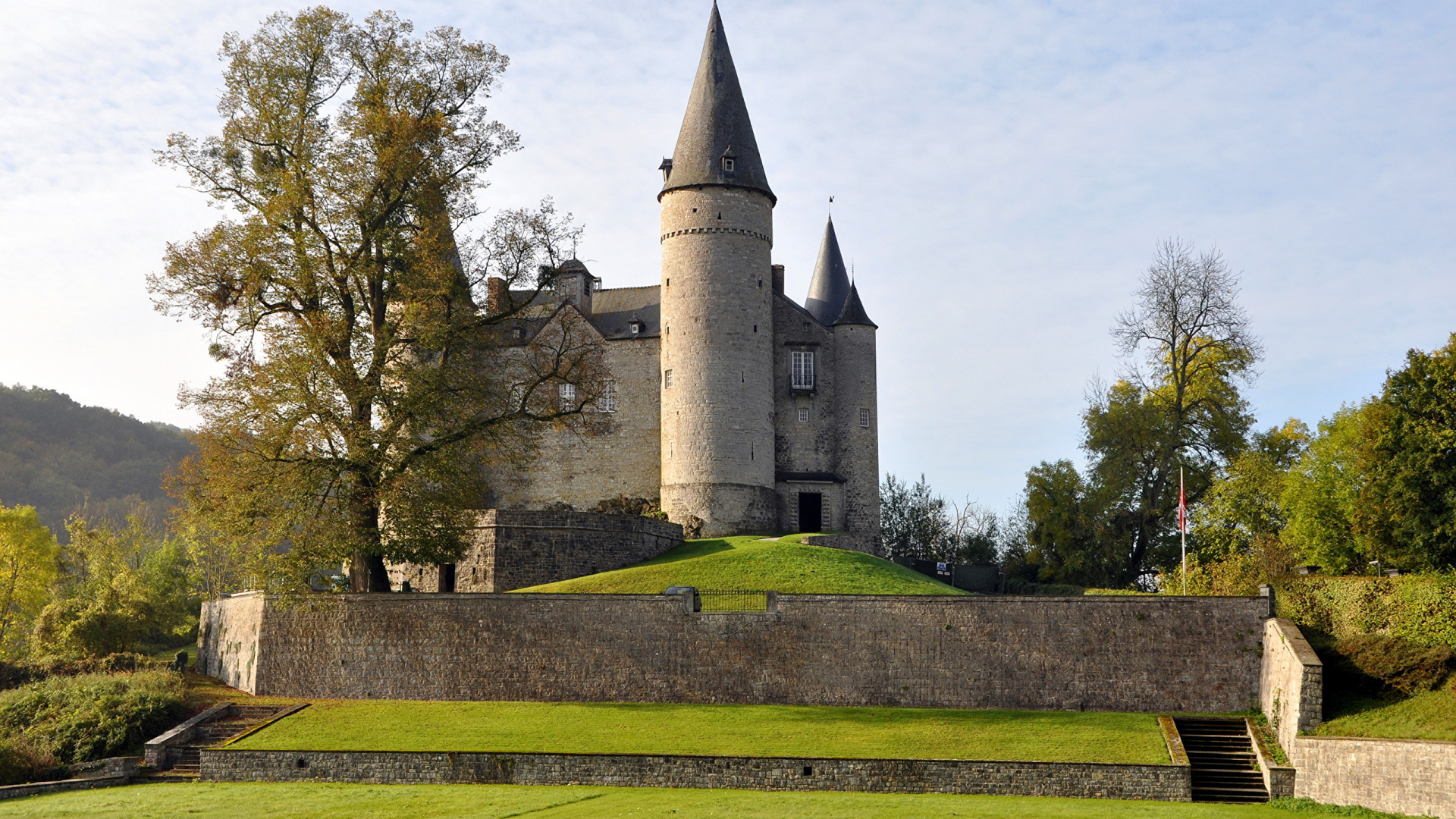 Castle of Vves, Namur, Castle, Building, Steeple. Wallpaper in 1920x1080 Resolution