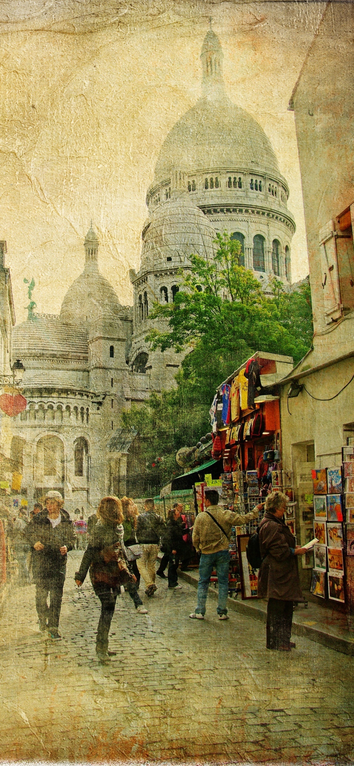 Gente Caminando en la Acera Durante el Día. Wallpaper in 1125x2436 Resolution