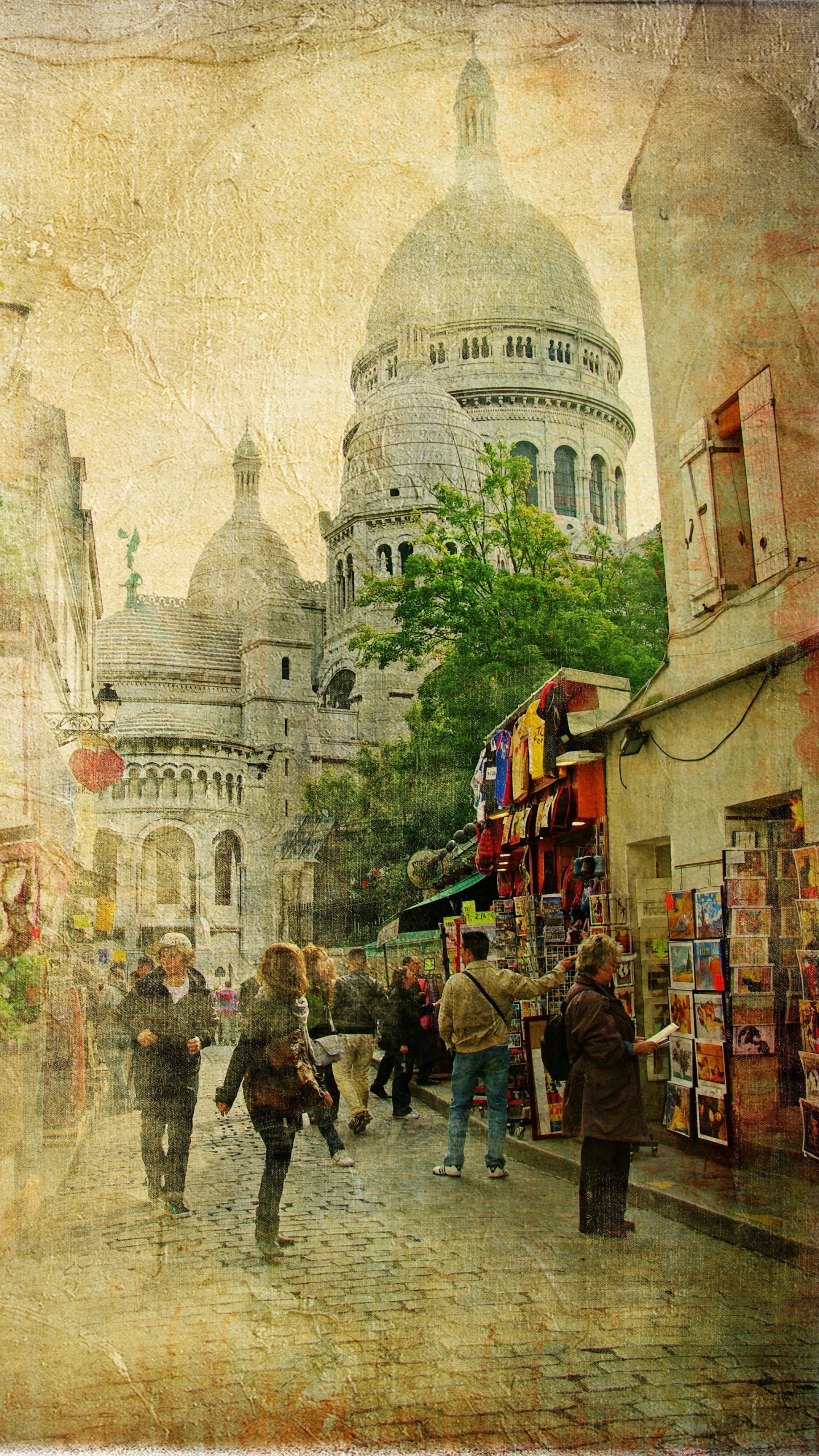 Personnes Marchant Sur le Trottoir Pendant la Journée. Wallpaper in 1440x2560 Resolution