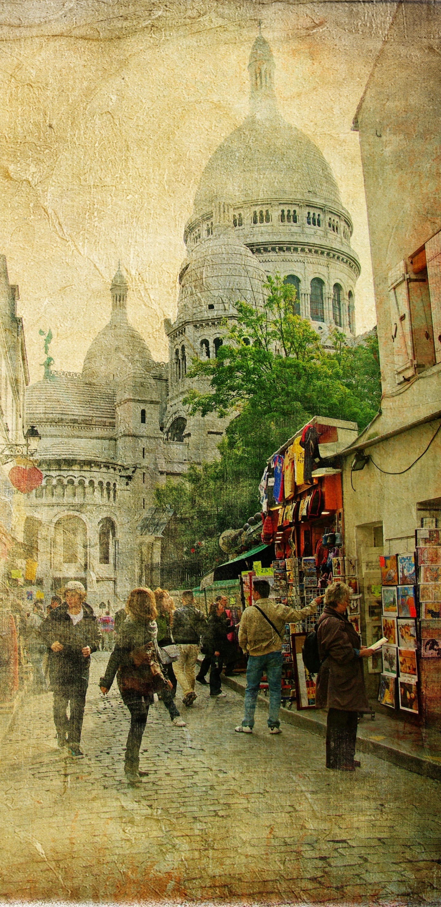 Personnes Marchant Sur le Trottoir Pendant la Journée. Wallpaper in 1440x2960 Resolution