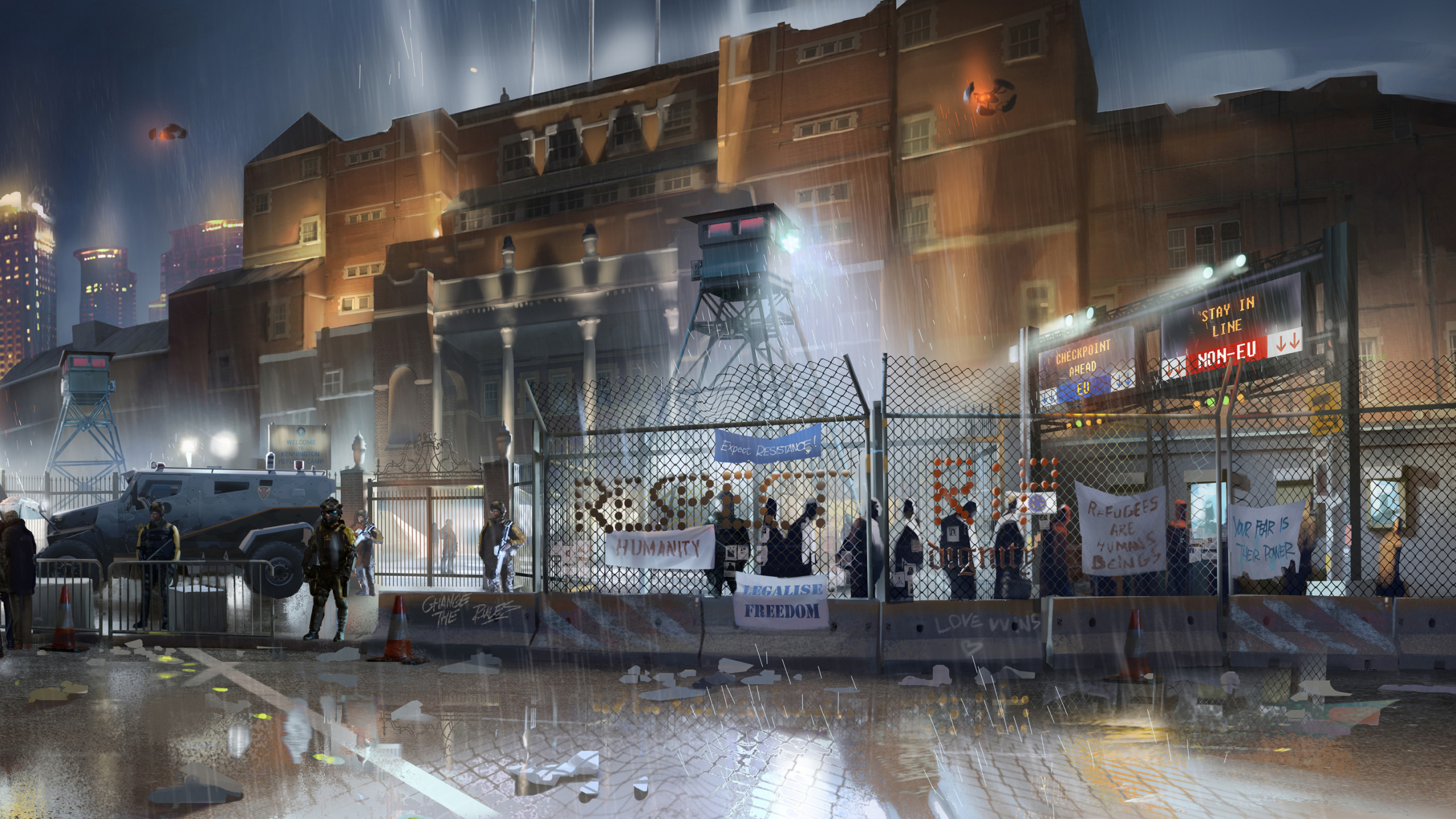 Watch Dogs Legion, Wachhund, Watch Dogs 2, Ubisoft, Architektur. Wallpaper in 2560x1440 Resolution