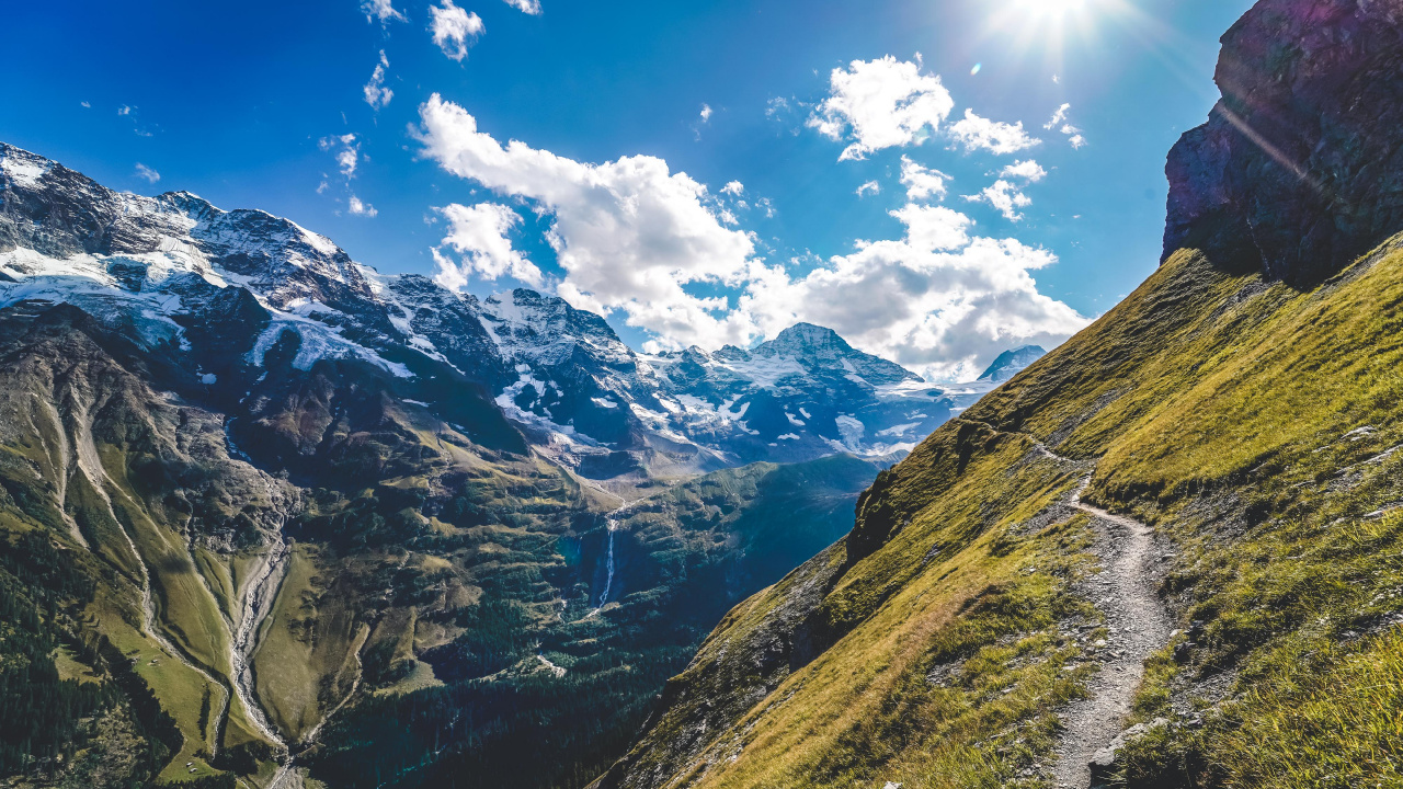Bernese Alps, Swiss Alps, Mountainous Landforms, Mountain, Mountain Range. Wallpaper in 1280x720 Resolution