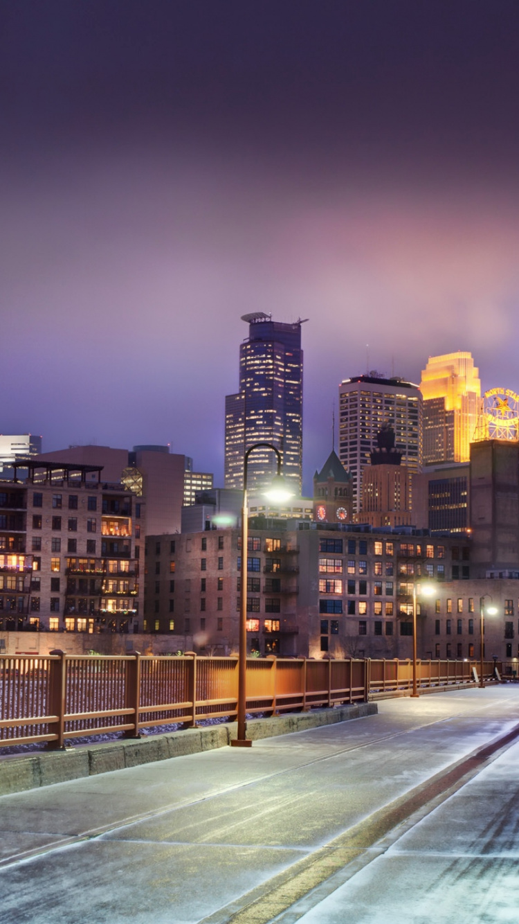City Skyline During Night Time. Wallpaper in 750x1334 Resolution