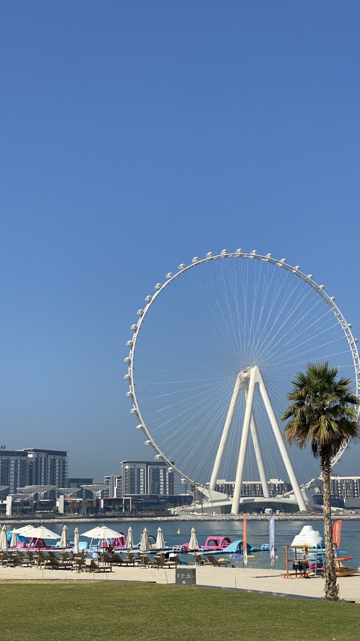 Ferris Wheel, Body of Water, Nature, Tower Block, Architecture. Wallpaper in 720x1280 Resolution