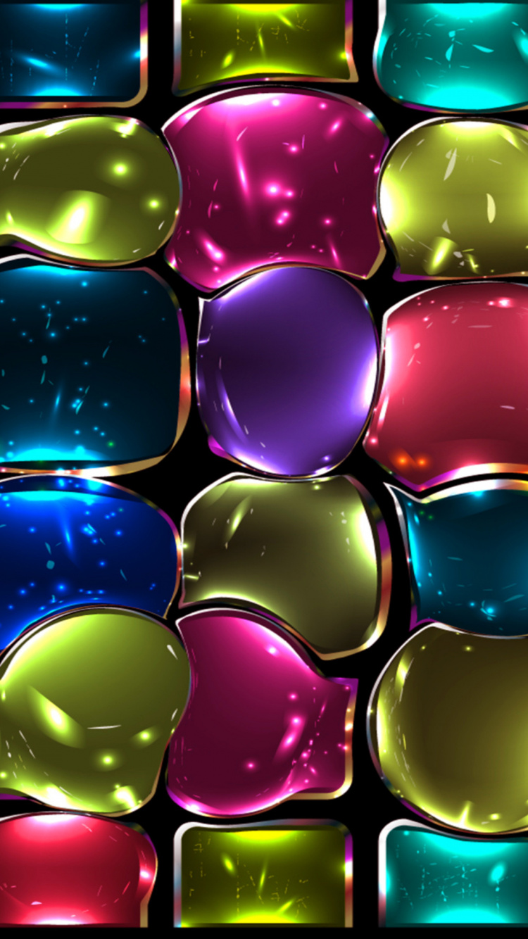 Illustration de Coeur Bleu et Rose Vert. Wallpaper in 750x1334 Resolution