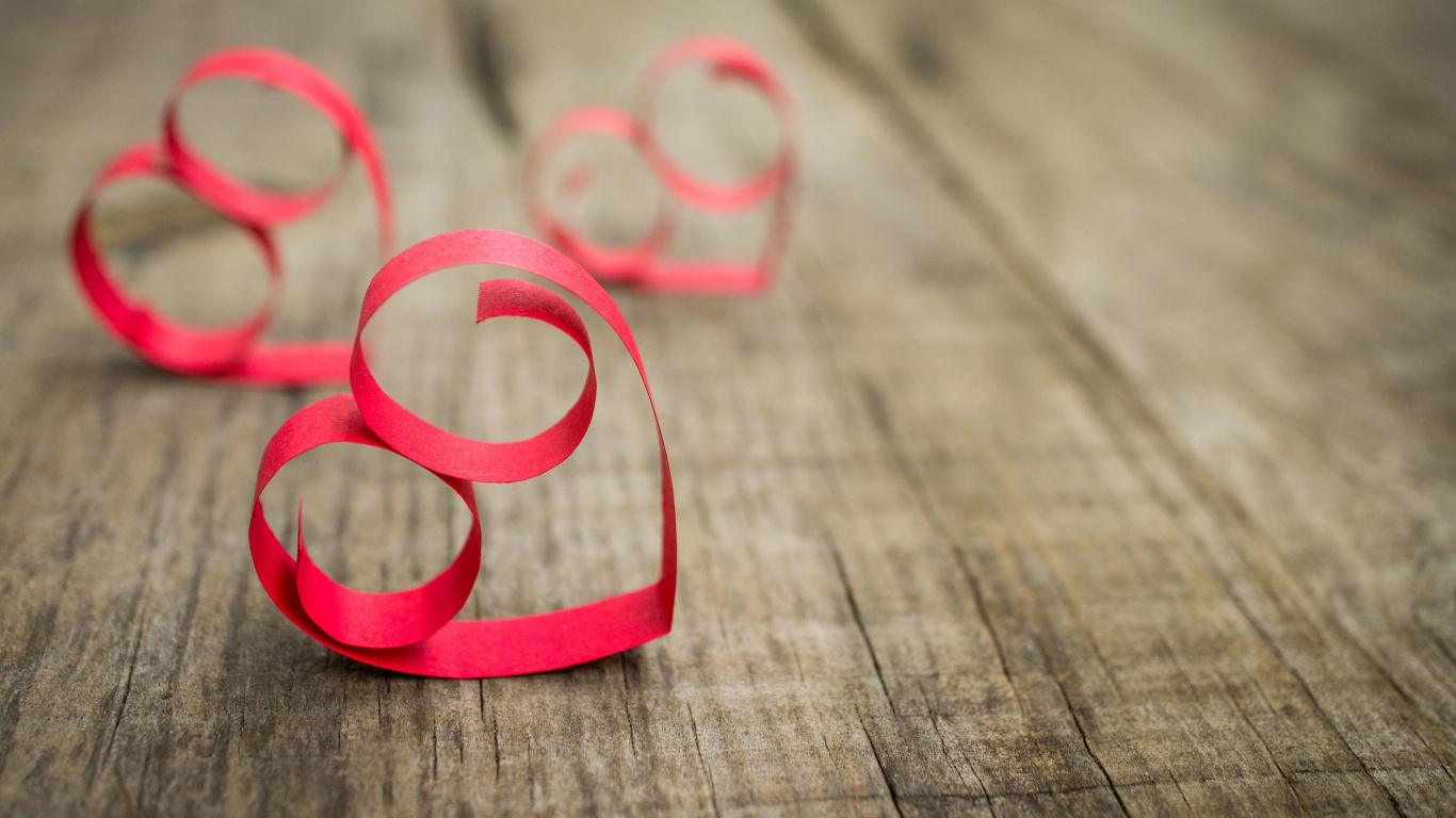 Pink, Red, Cœur, Amour, Nombre. Wallpaper in 1366x768 Resolution