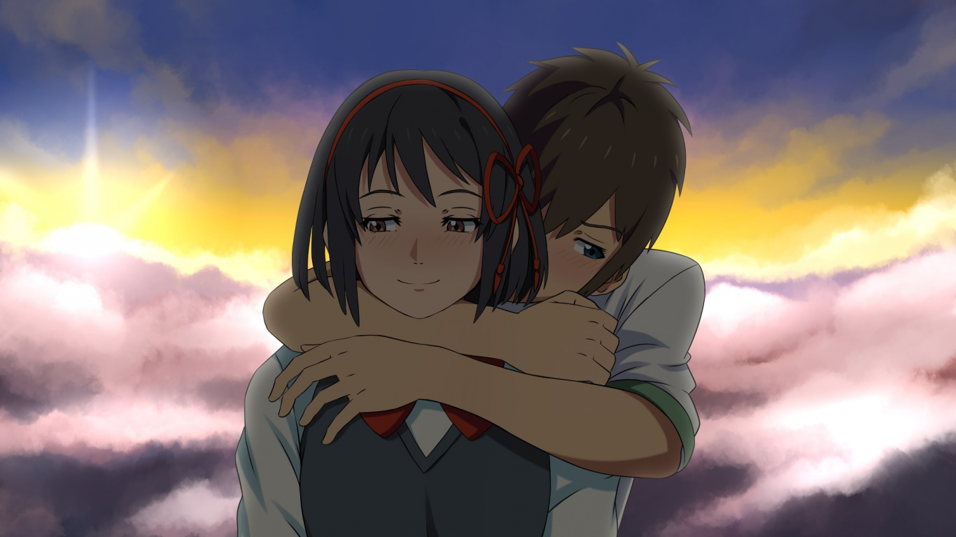 Braunhaariger Männlicher Anime-Charakter. Wallpaper in 1366x768 Resolution