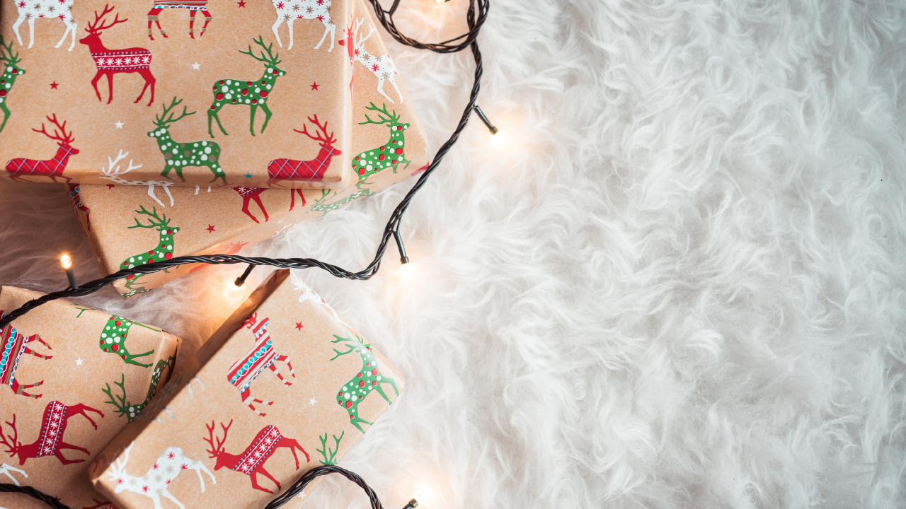 Le Jour De Noël, Cadeau de Noël, Arbre de Noël, Textile, Carte de Noël. Wallpaper in 1280x720 Resolution