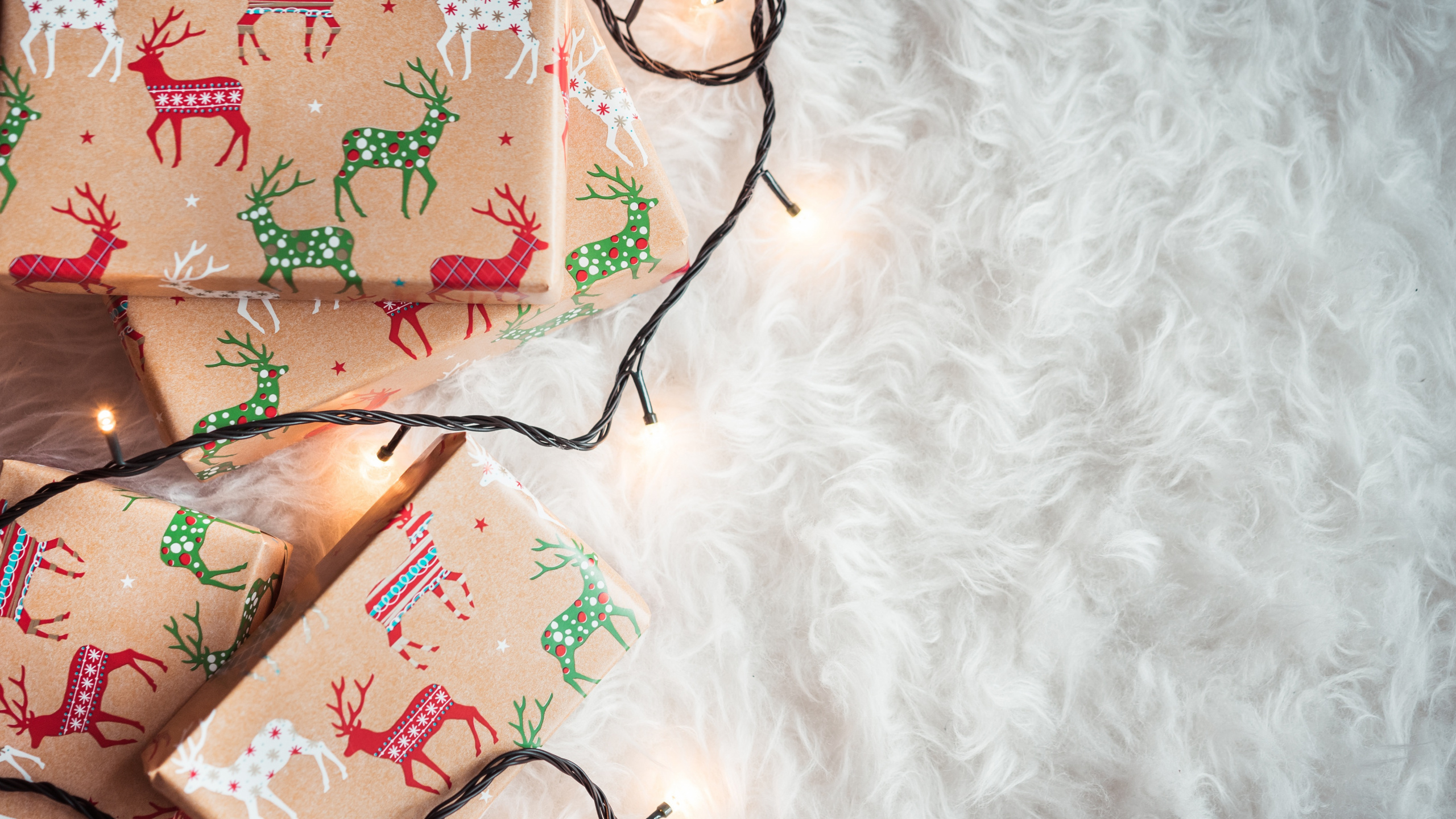 Le Jour De Noël, Cadeau de Noël, Arbre de Noël, Textile, Carte de Noël. Wallpaper in 2560x1440 Resolution