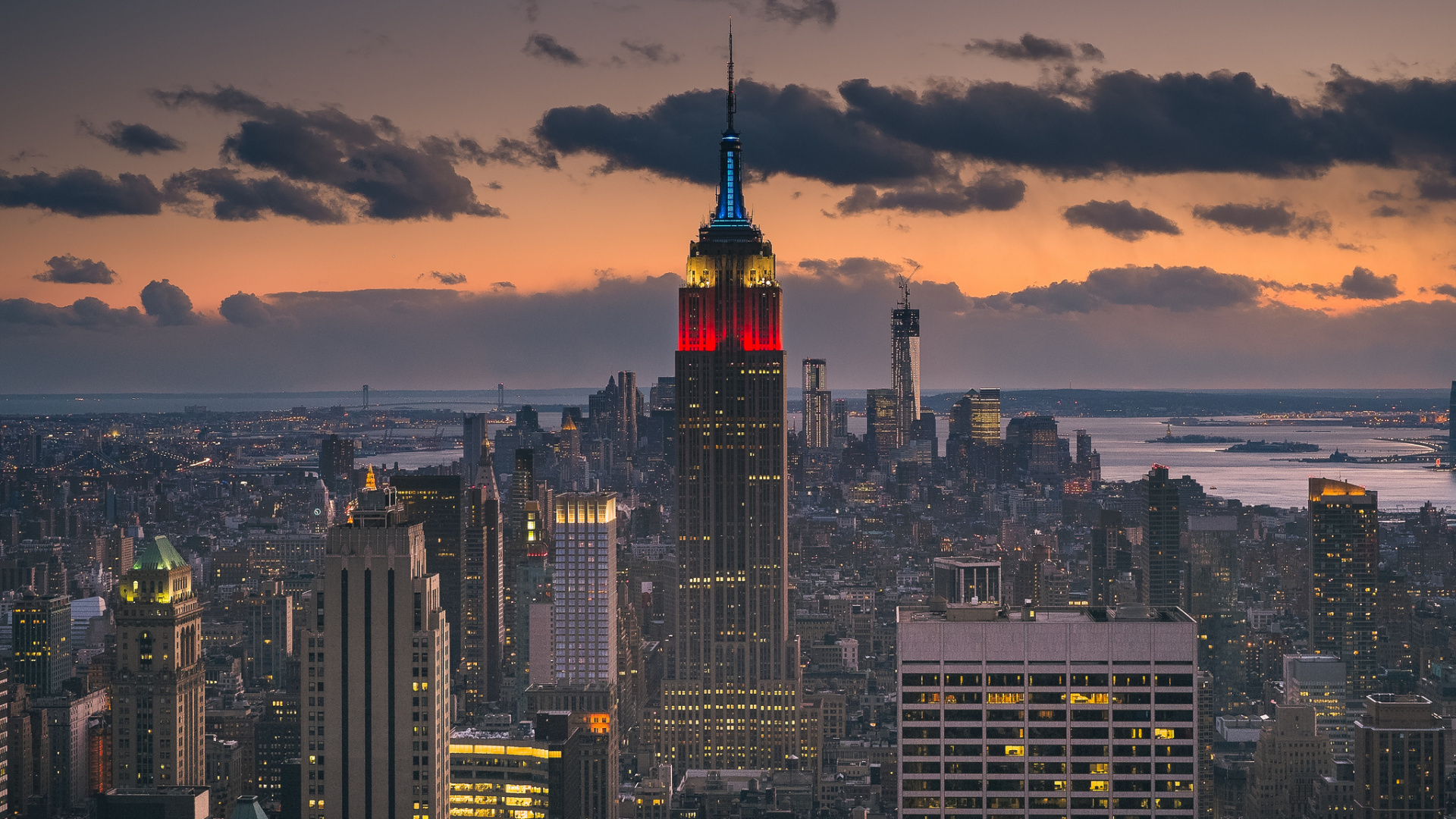 City Skyline During Night Time. Wallpaper in 1920x1080 Resolution