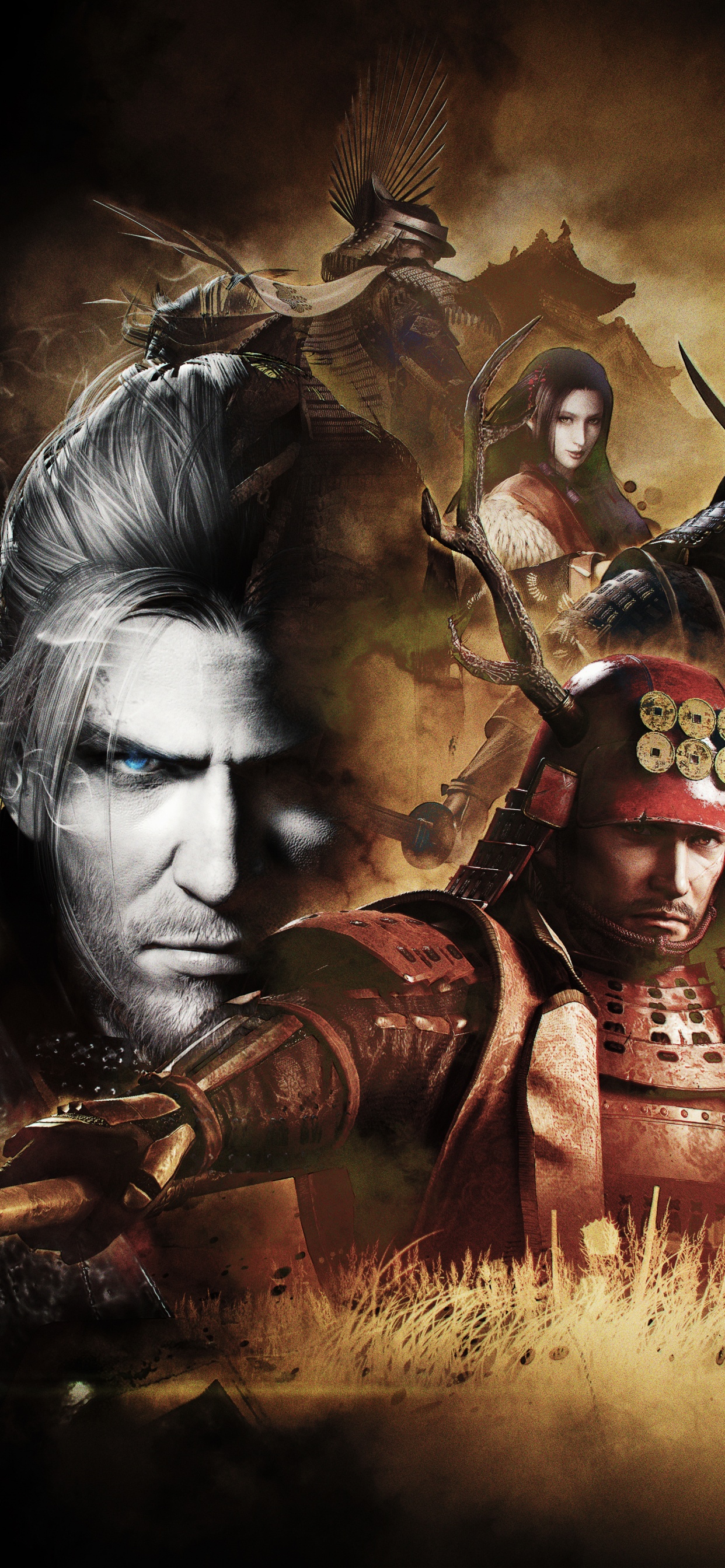 Nioh Complete Edition, Team Ninja, Koei Tecmo, Darkness, Illustration. Wallpaper in 1242x2688 Resolution