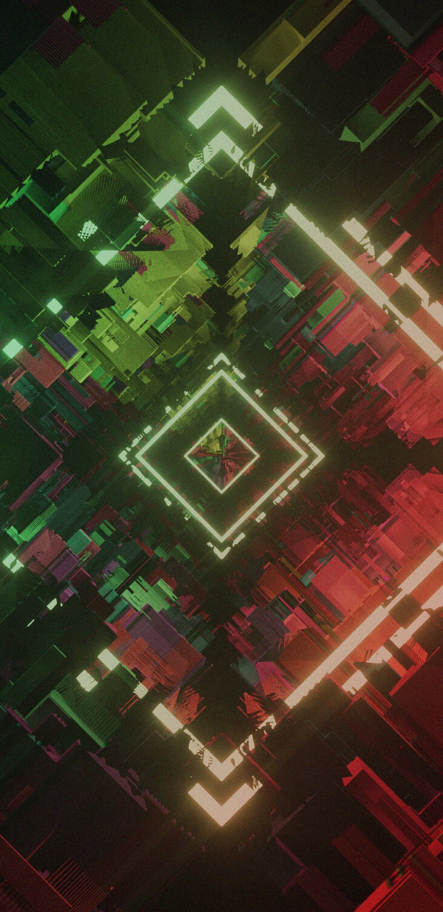 运动的图形, 绿色的, 红色的, 图形设计, 建筑 壁纸 1440x2960 允许