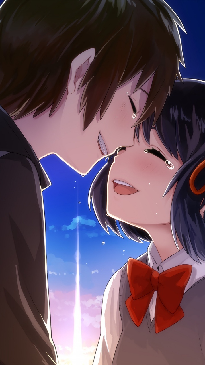 Weißer Und Blauer Anime-Charakter. Wallpaper in 720x1280 Resolution